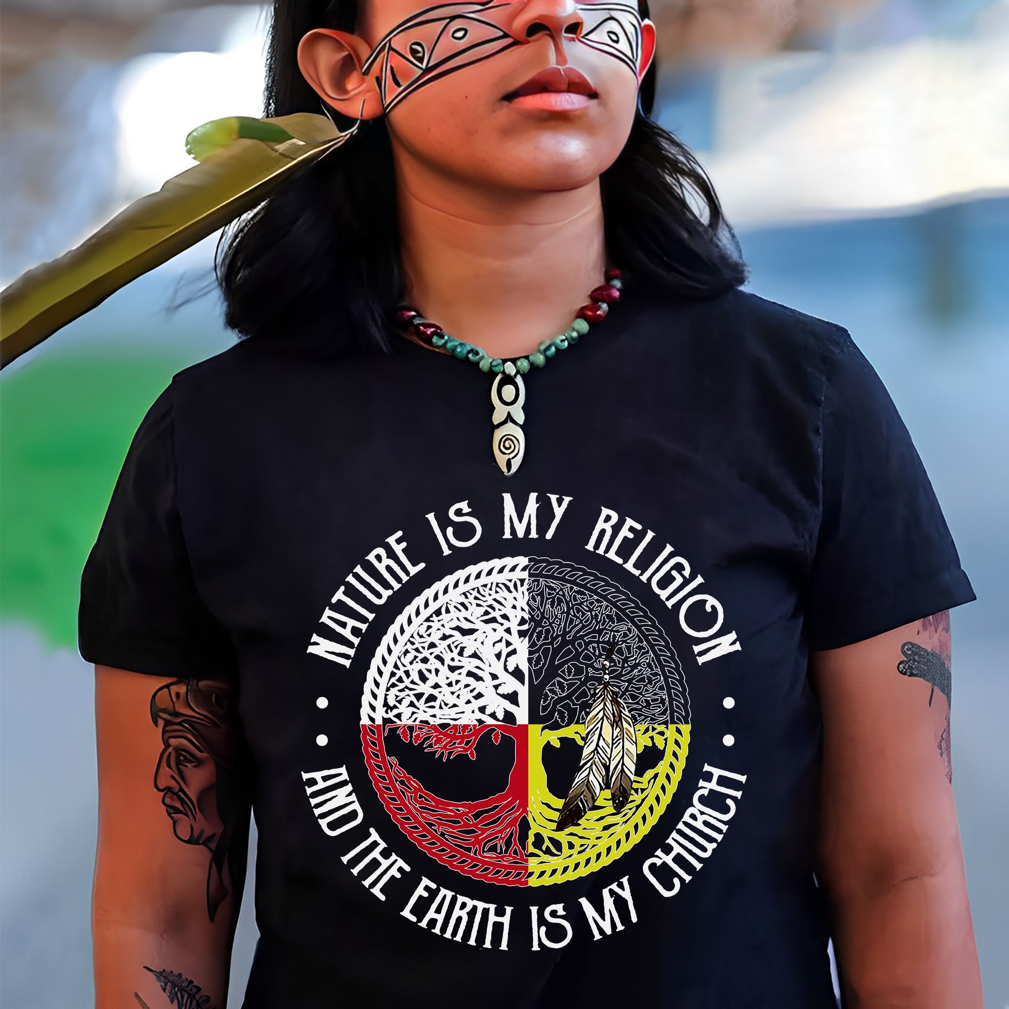 Nature Is My Religion And The Earth Is My Church Unisex T-Shirt/T-Shirt V-Neck/Hoodie/Sweatshirt - One Side