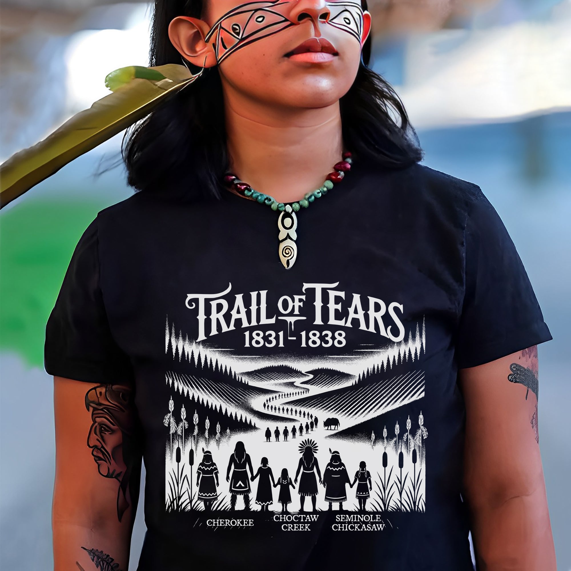 Native Heritage Trail of Tears 5 Tribes - Unisex T-Shirt/T-Shirt V-Neck/Hoodie/Sweatshirt