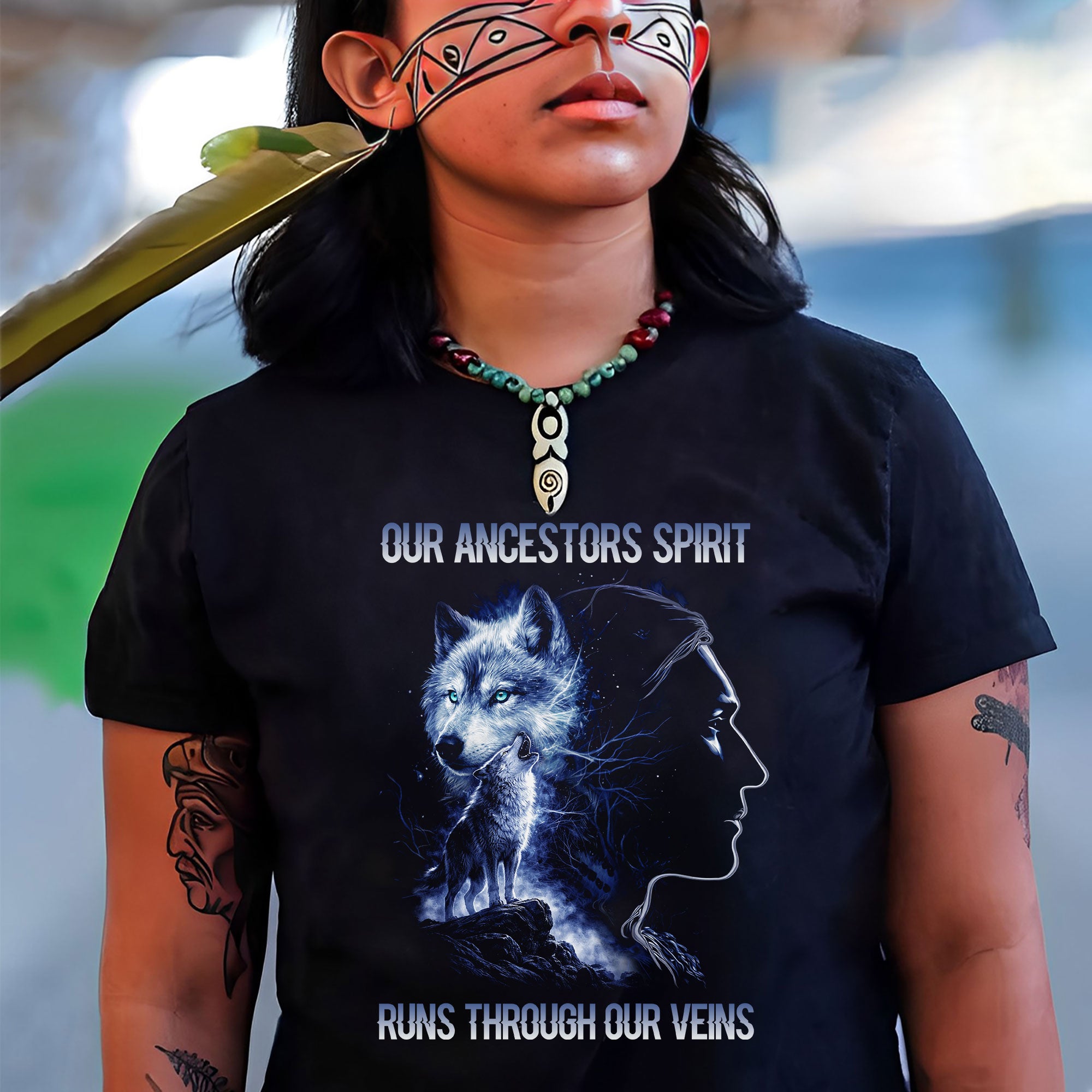 Our Ancestors Spirit Run Through Our Veins Unisex T-shirt/T-shirt V-Neck/Hoodie/Sweatshirt