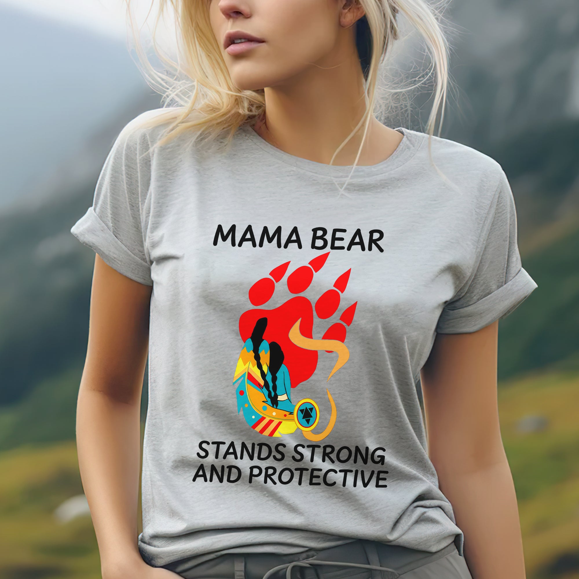 Mama Bear Strong and Protective – Native Inspired Design - Unisex T-Shirt/T-Shirt V-Neck/Hoodie/Sweatshirt