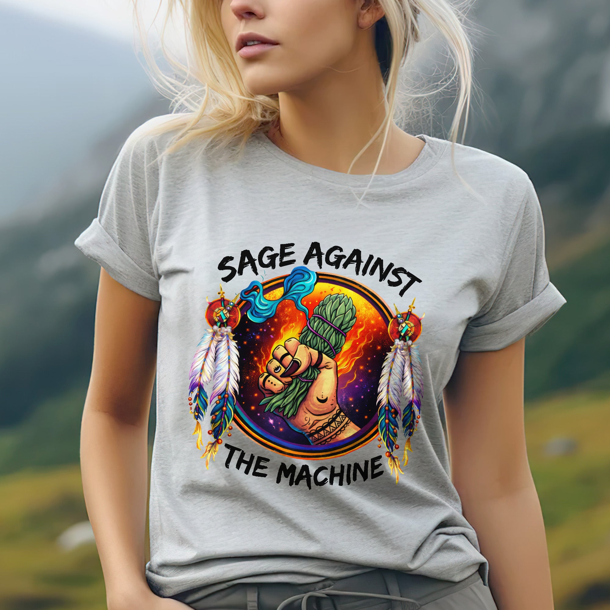 Sage Against The Machine Spiritual Power and Resistance Unisex T-shirt/T-shirt V-Neck/Hoodie/Sweatshirt