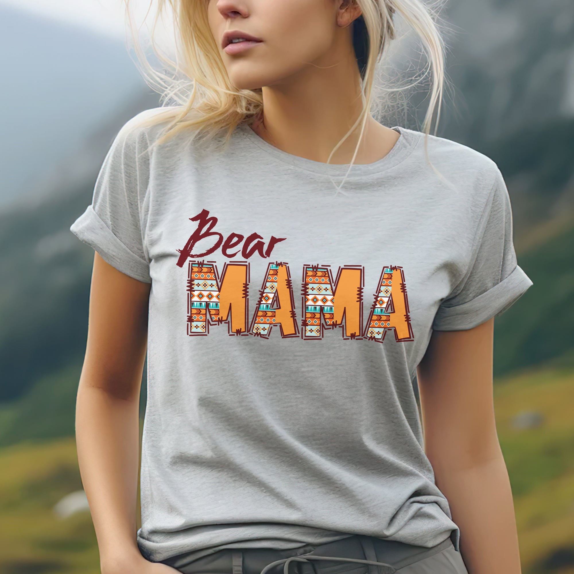 Bear Mama – Tribal Print Unisex T-Shirt/T-Shirt V-Neck/Hoodie/Sweatshirt