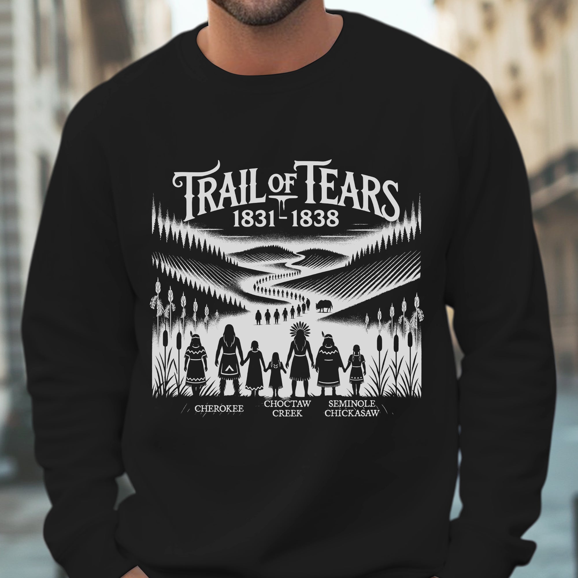 Native Heritage Trail of Tears 5 Tribes - Unisex T-Shirt/T-Shirt V-Neck/Hoodie/Sweatshirt