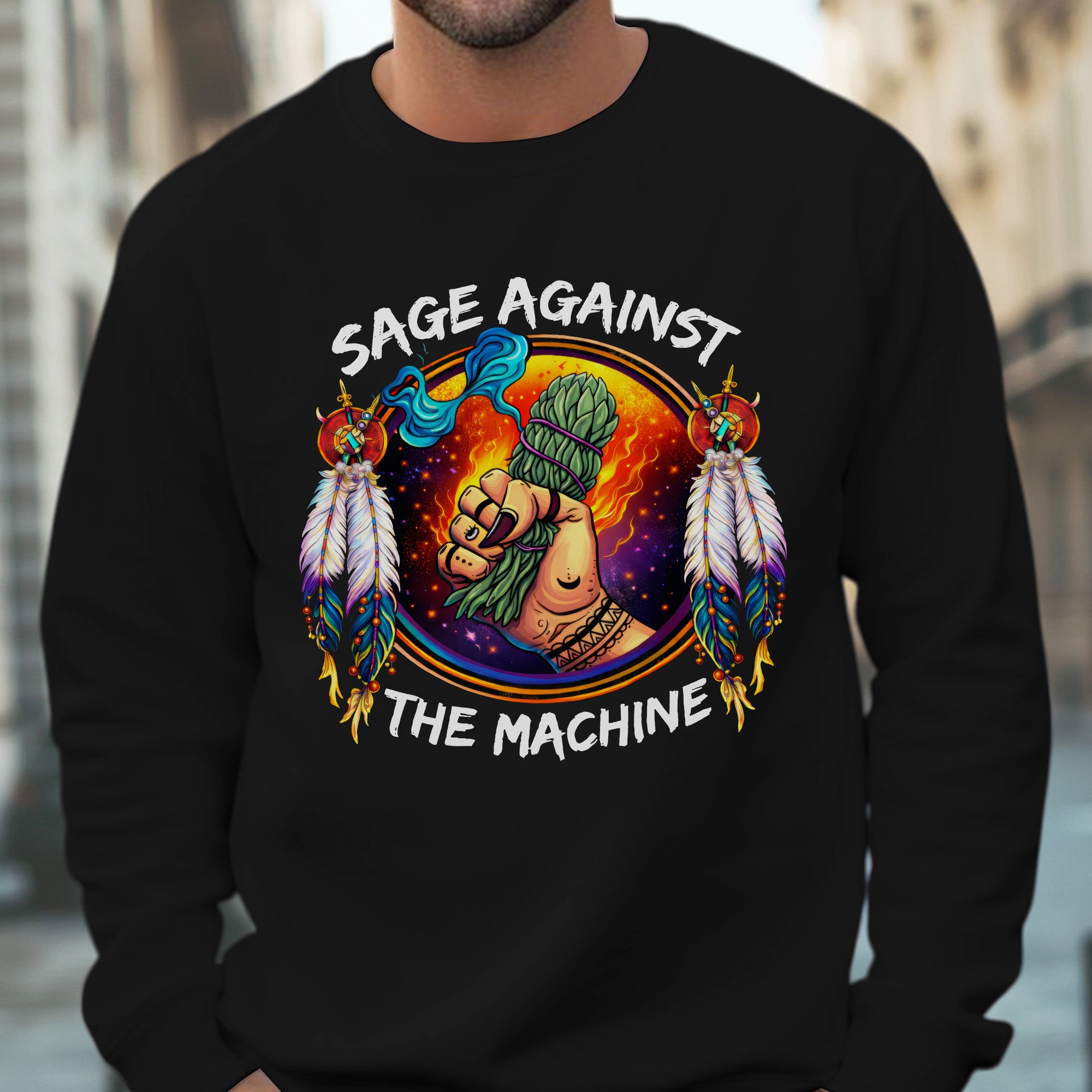 Sage Against The Machine Spiritual Power and Resistance Unisex T-shirt/T-shirt V-Neck/Hoodie/Sweatshirt