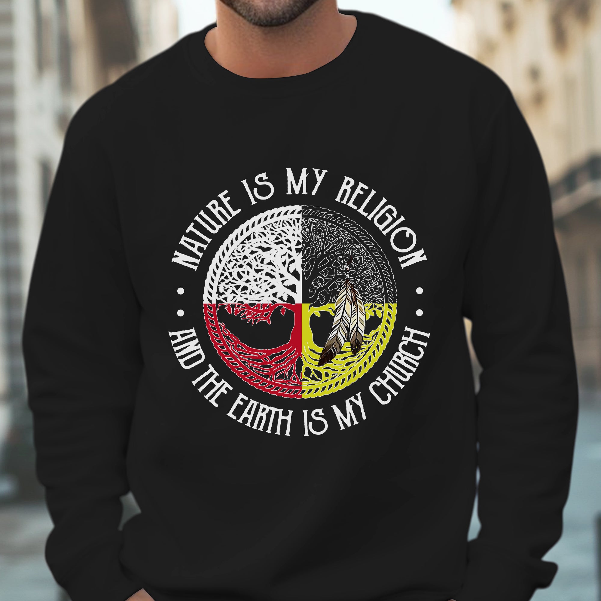 Nature Is My Religion And The Earth Is My Church Unisex T-Shirt/T-Shirt V-Neck/Hoodie/Sweatshirt - One Side