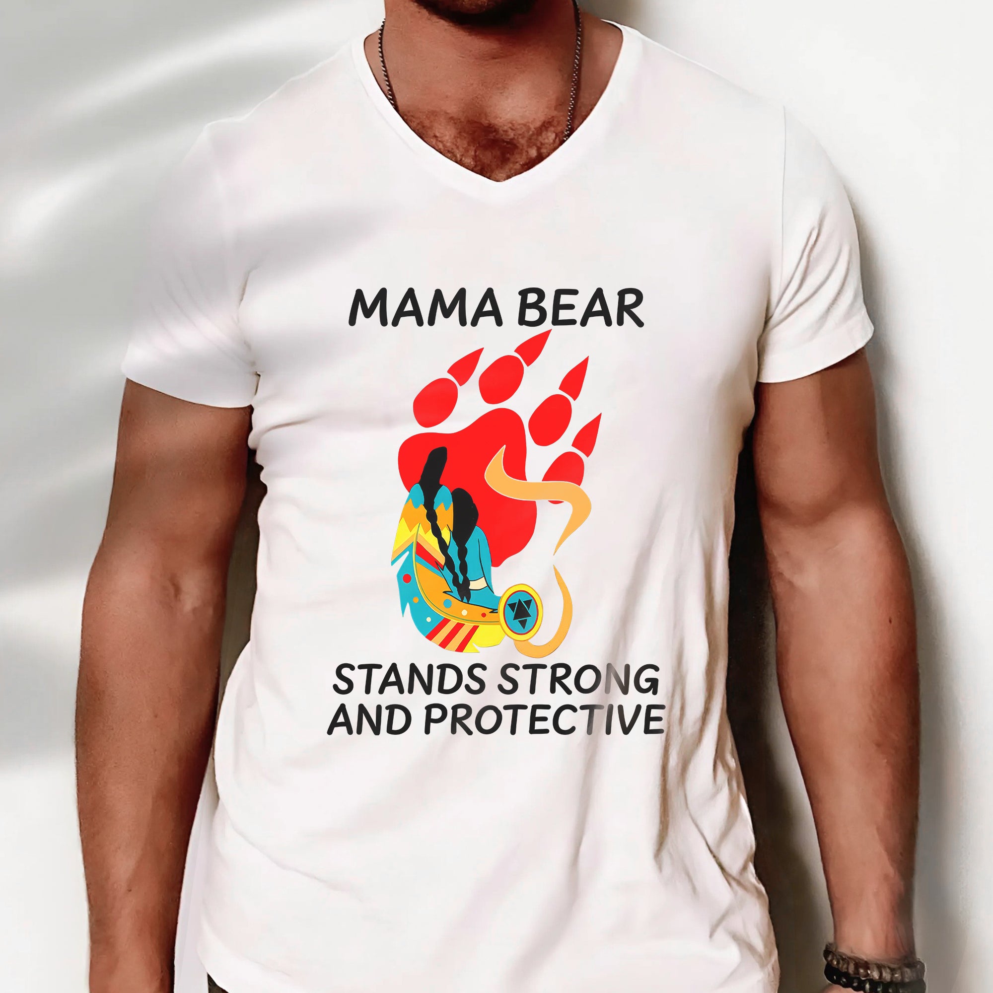 Mama Bear Strong and Protective – Native Inspired Design - Unisex T-Shirt/T-Shirt V-Neck/Hoodie/Sweatshirt