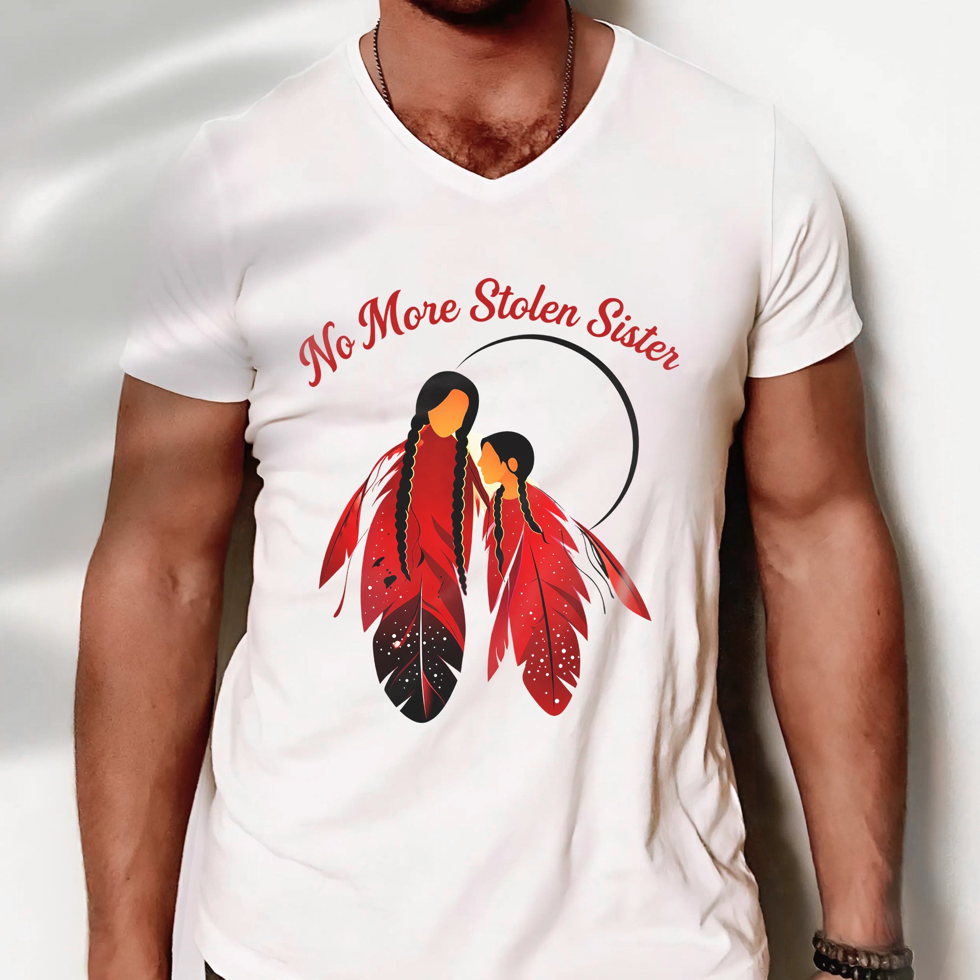 No More Stolen Sisters Red Feather Unisex T-shirt/T-shirt V-Neck/Hoodie/Sweatshirt