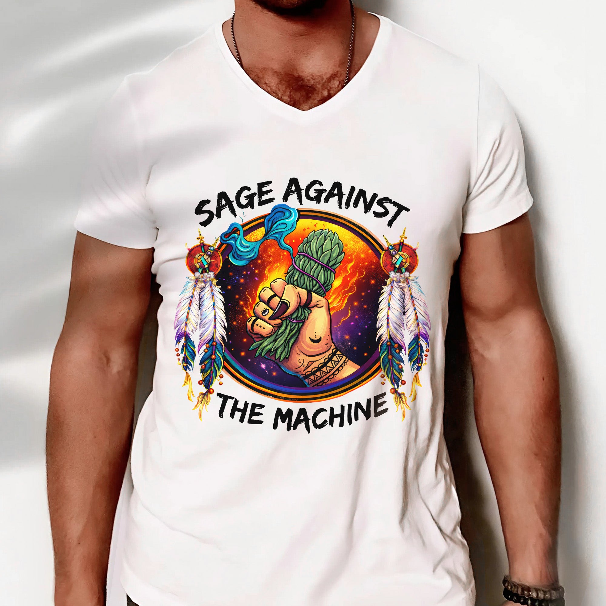 Sage Against The Machine Spiritual Power and Resistance Unisex T-shirt/T-shirt V-Neck/Hoodie/Sweatshirt
