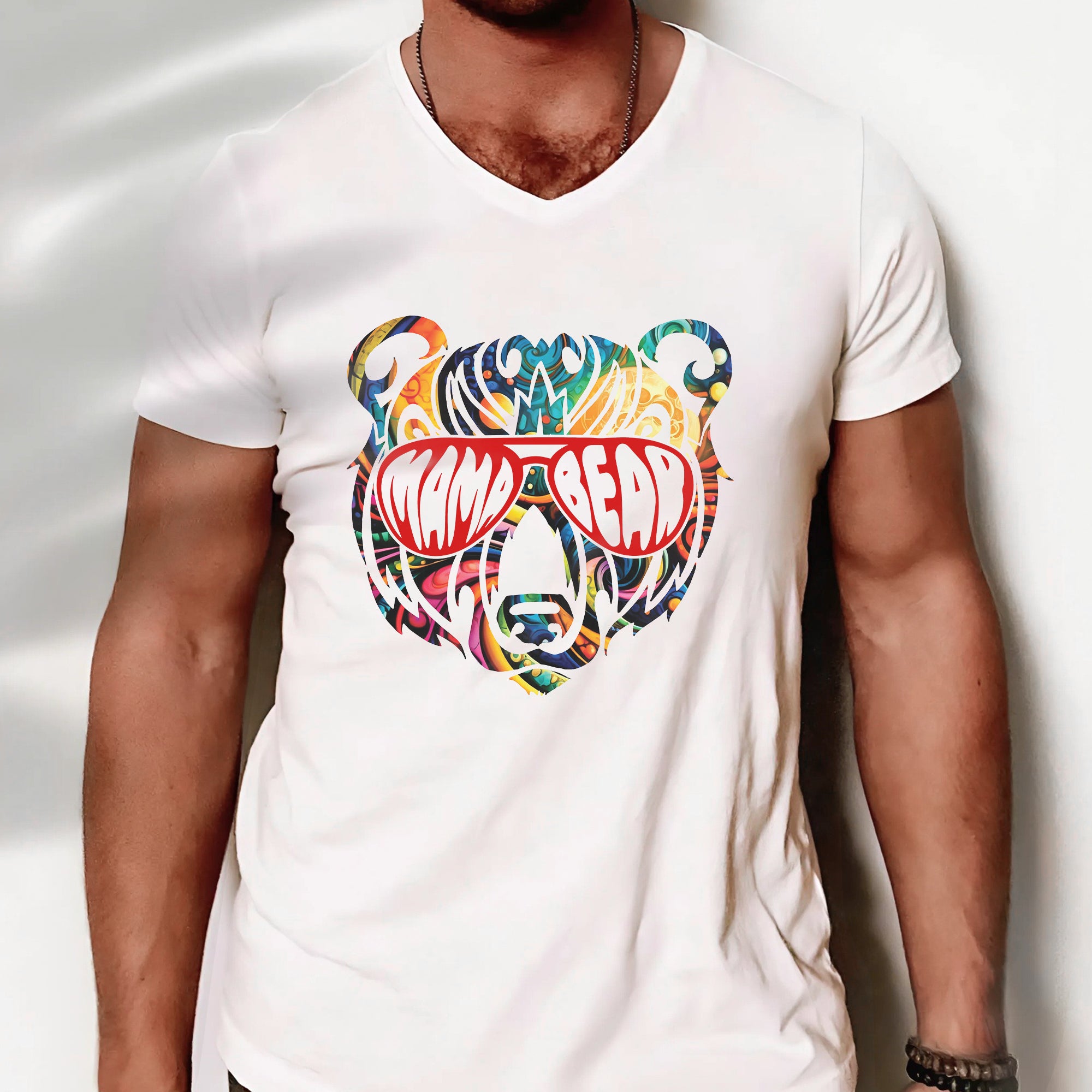 Mama Bear – Colorful Psychedelic Bear Unisex T-Shirt/T-Shirt V-Neck/Hoodie/Sweatshirt