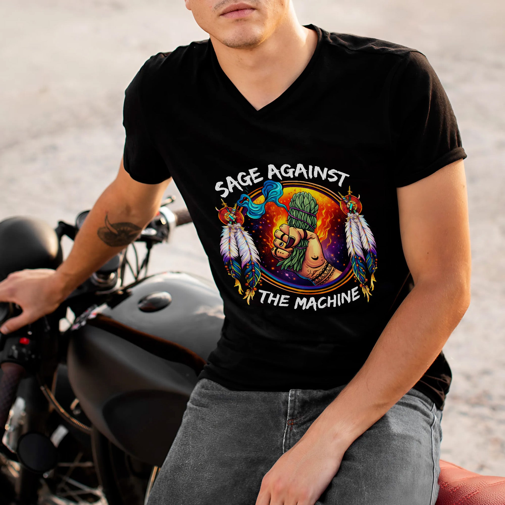 Sage Against The Machine Spiritual Power and Resistance Unisex T-shirt/T-shirt V-Neck/Hoodie/Sweatshirt