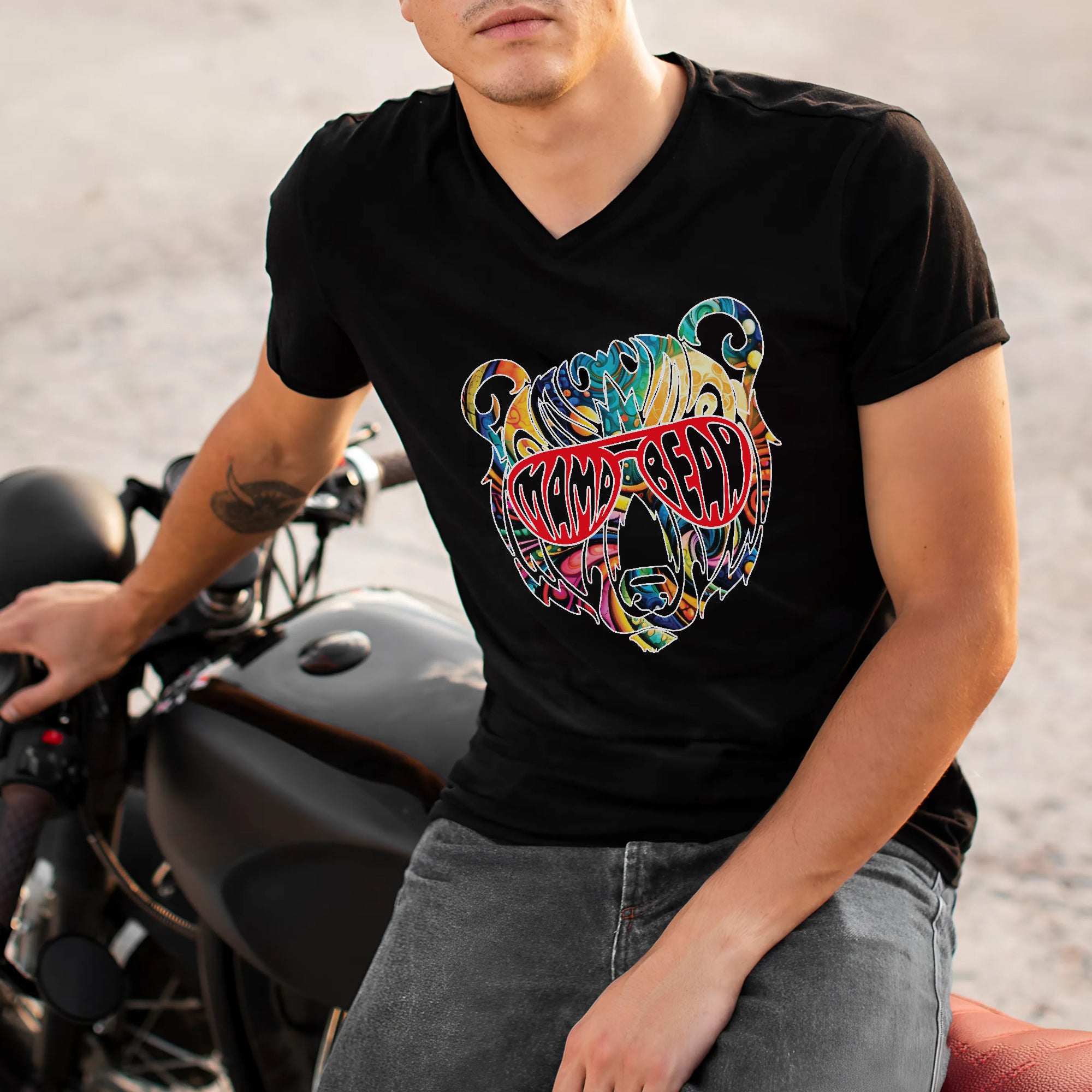 Mama Bear – Colorful Psychedelic Bear Unisex T-Shirt/T-Shirt V-Neck/Hoodie/Sweatshirt