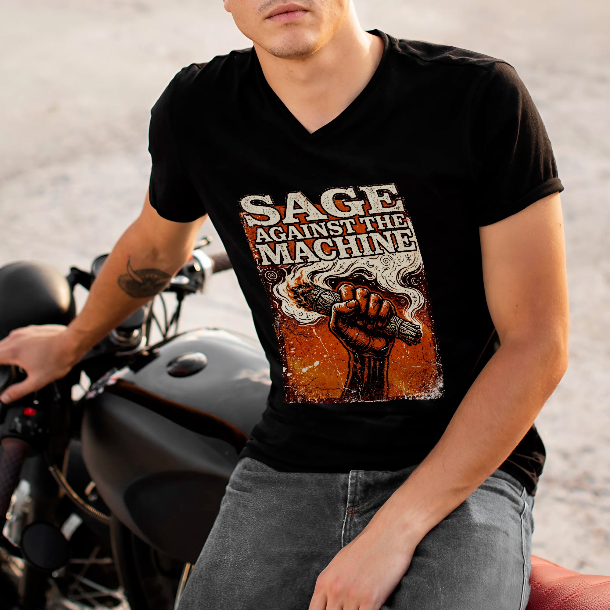 Sage Against The Machine Spiritual Power and Resistance Unisex T-shirt/T-shirt V-Neck/Hoodie/Sweatshirt 367