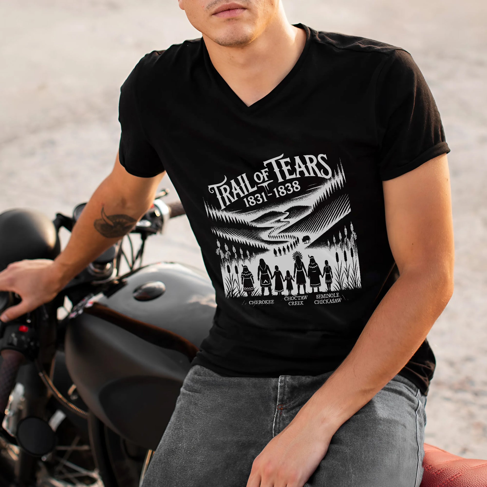 Native Heritage Trail of Tears 5 Tribes - Unisex T-Shirt/T-Shirt V-Neck/Hoodie/Sweatshirt