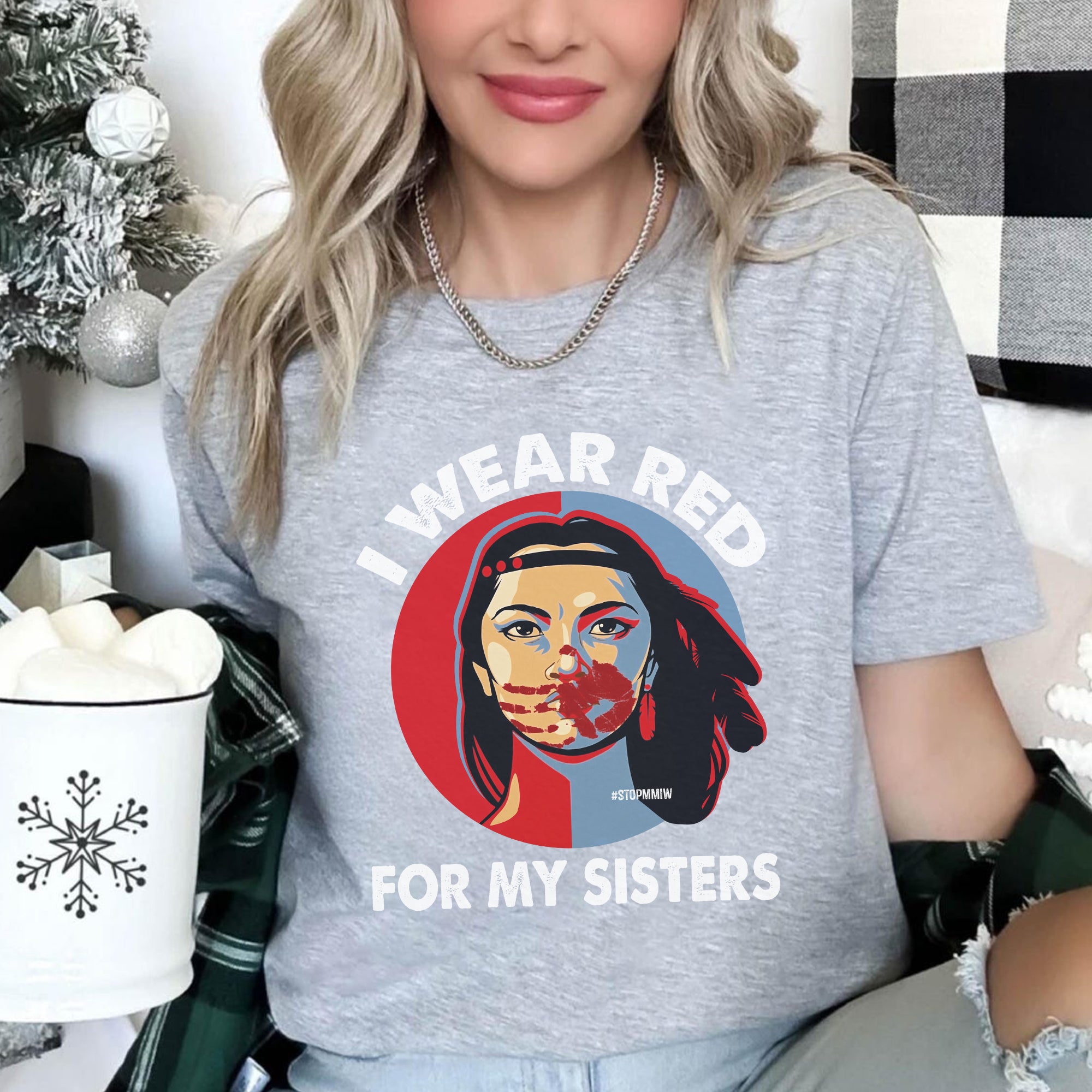 MMIW I Wear Red For My Sisters Red Hand Indigenous Women Unisex T-Shirt/Hoodie/Sweatshirt