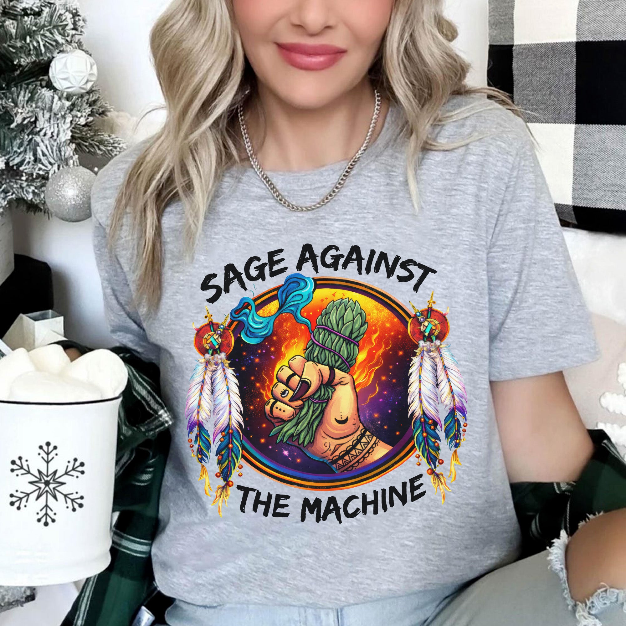 Sage Against The Machine Spiritual Power and Resistance Unisex T-shirt/T-shirt V-Neck/Hoodie/Sweatshirt