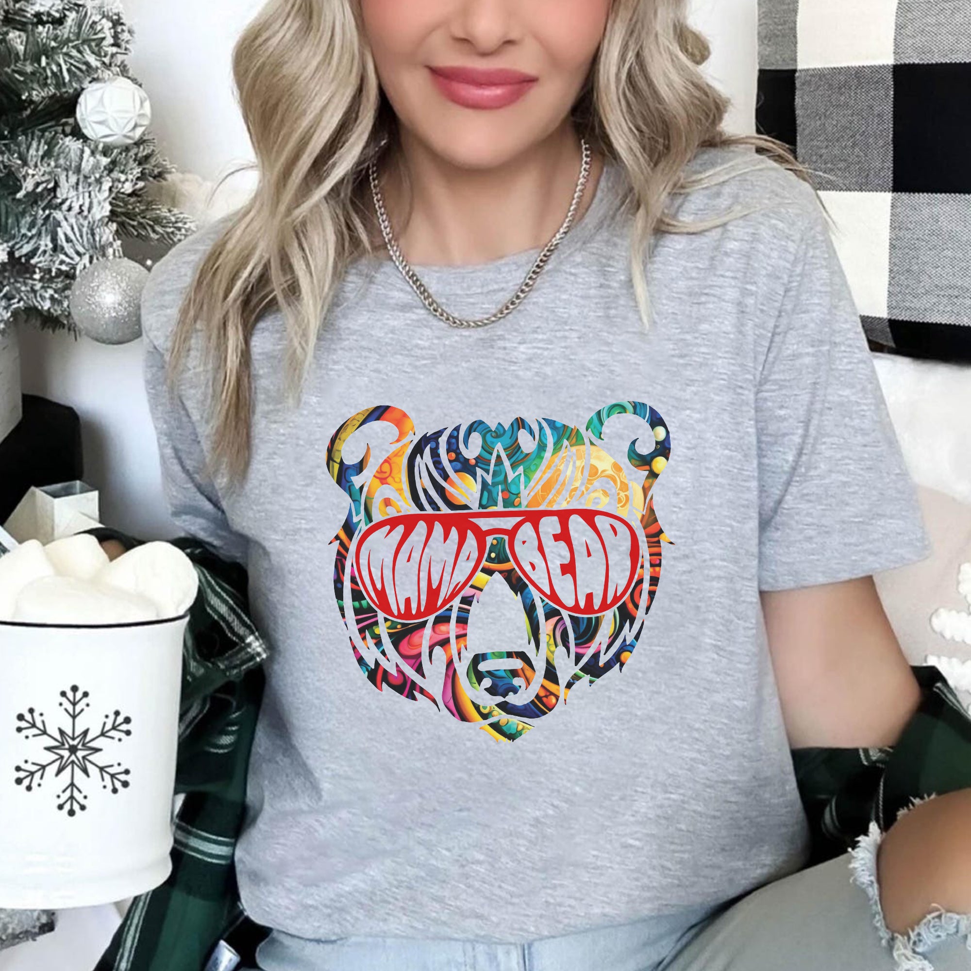 Mama Bear – Colorful Psychedelic Bear Unisex T-Shirt/T-Shirt V-Neck/Hoodie/Sweatshirt