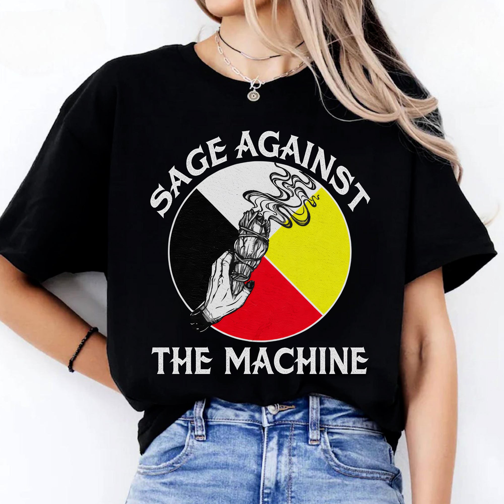 Sage Against The Machine Spiritual Power and Resistance Unisex T-shirt/T-shirt V-Neck/Hoodie/Sweatshirt 363
