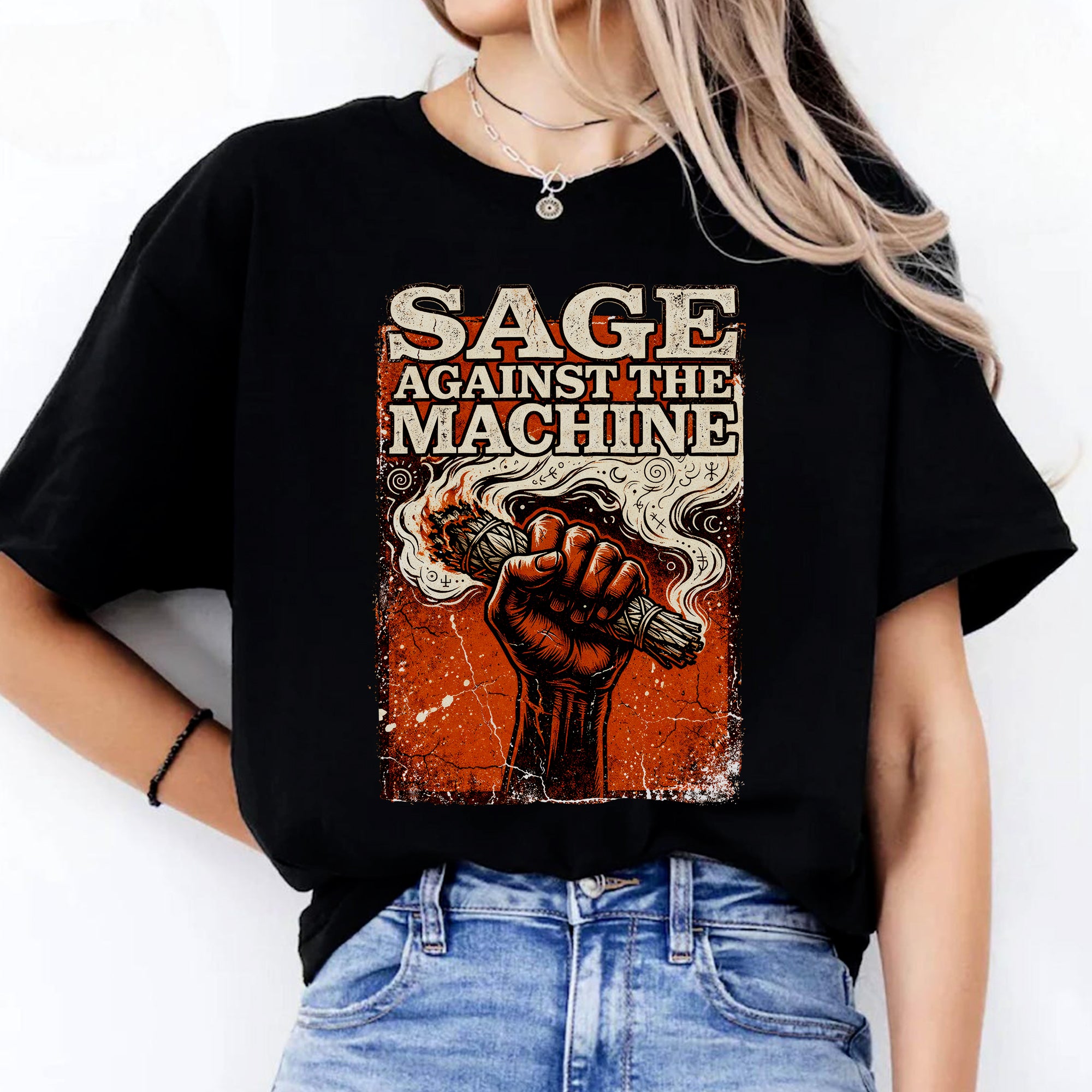 Sage Against The Machine Spiritual Power and Resistance Unisex T-shirt/T-shirt V-Neck/Hoodie/Sweatshirt 367