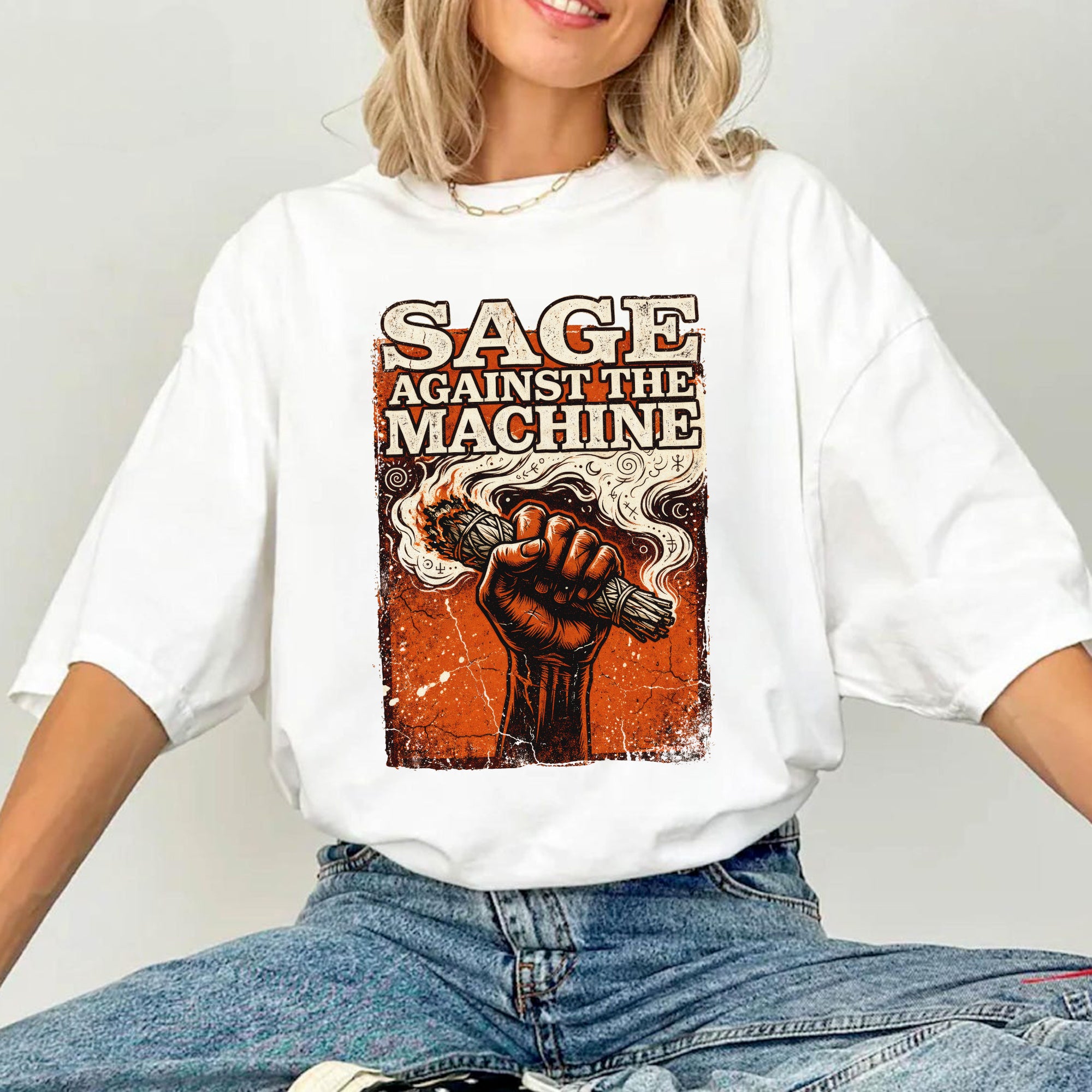 Sage Against The Machine Spiritual Power and Resistance Unisex T-shirt/T-shirt V-Neck/Hoodie/Sweatshirt 367