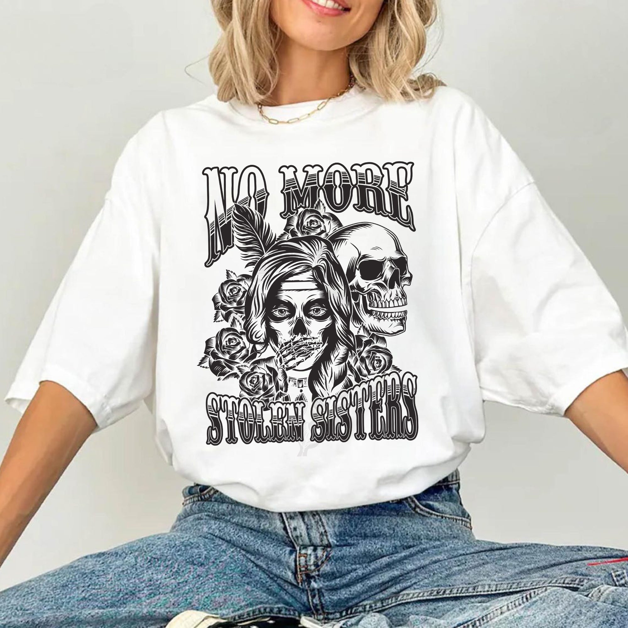 No More Stolen Sisters - MMIW Unisex T-Shirt/T-Shirt V-Neck/Hoodie/Sweatshirt One Side