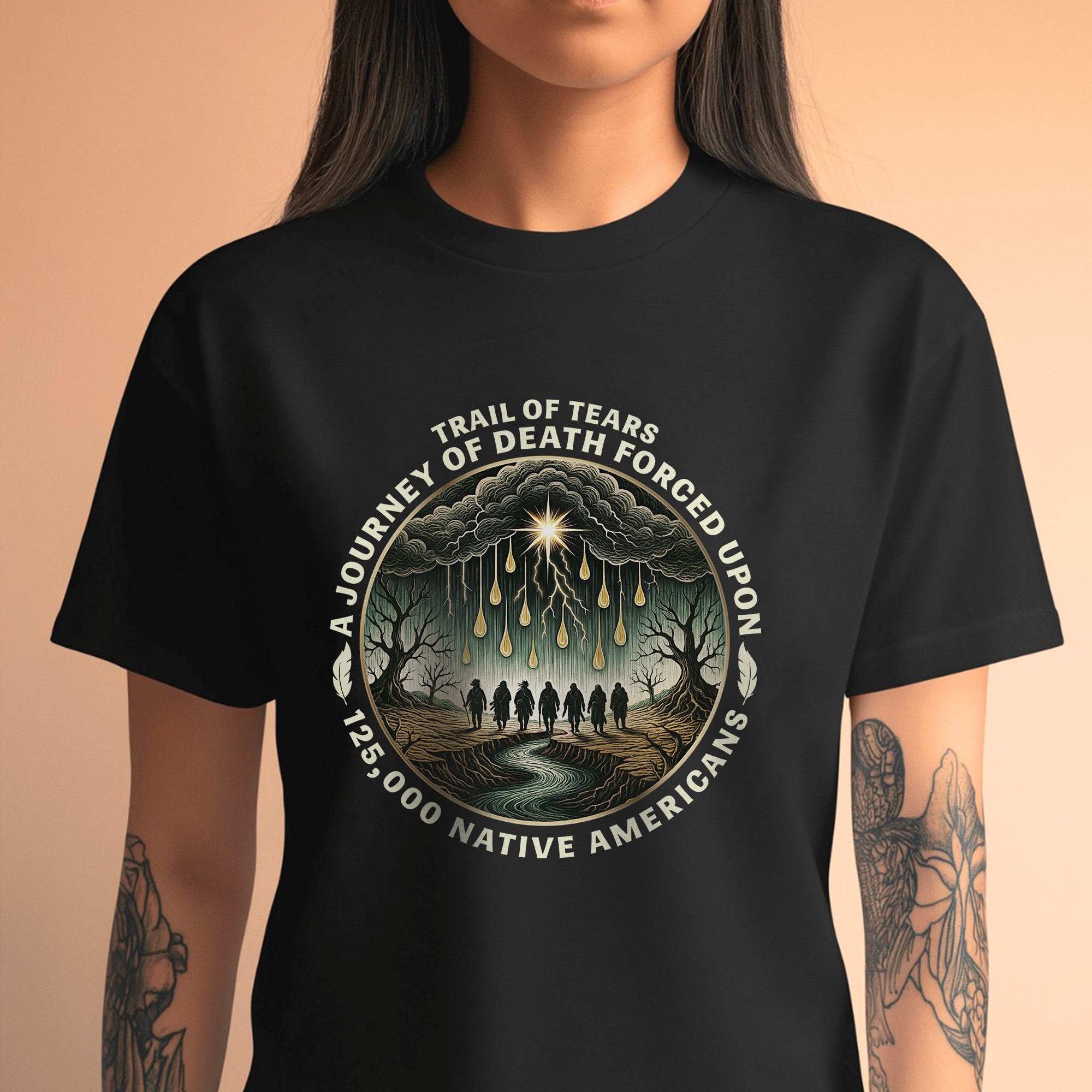 Trail of Tears Forced Journey Native American Tribute - Unisex T-Shirt/T-Shirt V-Neck/Hoodie/Sweatshirt