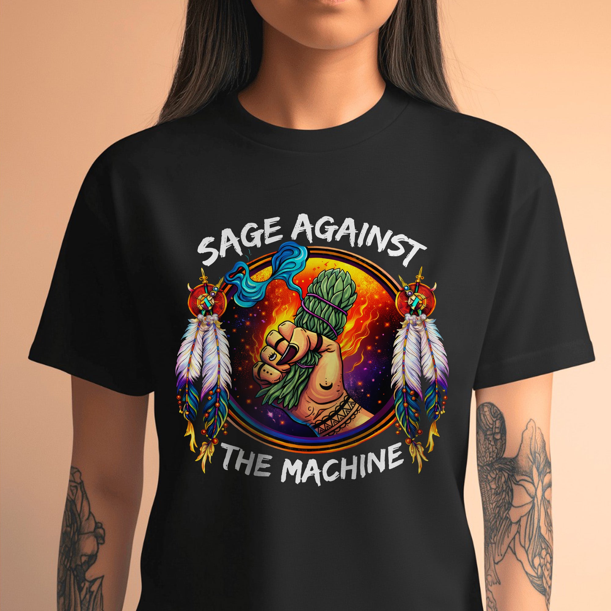 Sage Against The Machine Spiritual Power and Resistance Unisex T-shirt/T-shirt V-Neck/Hoodie/Sweatshirt