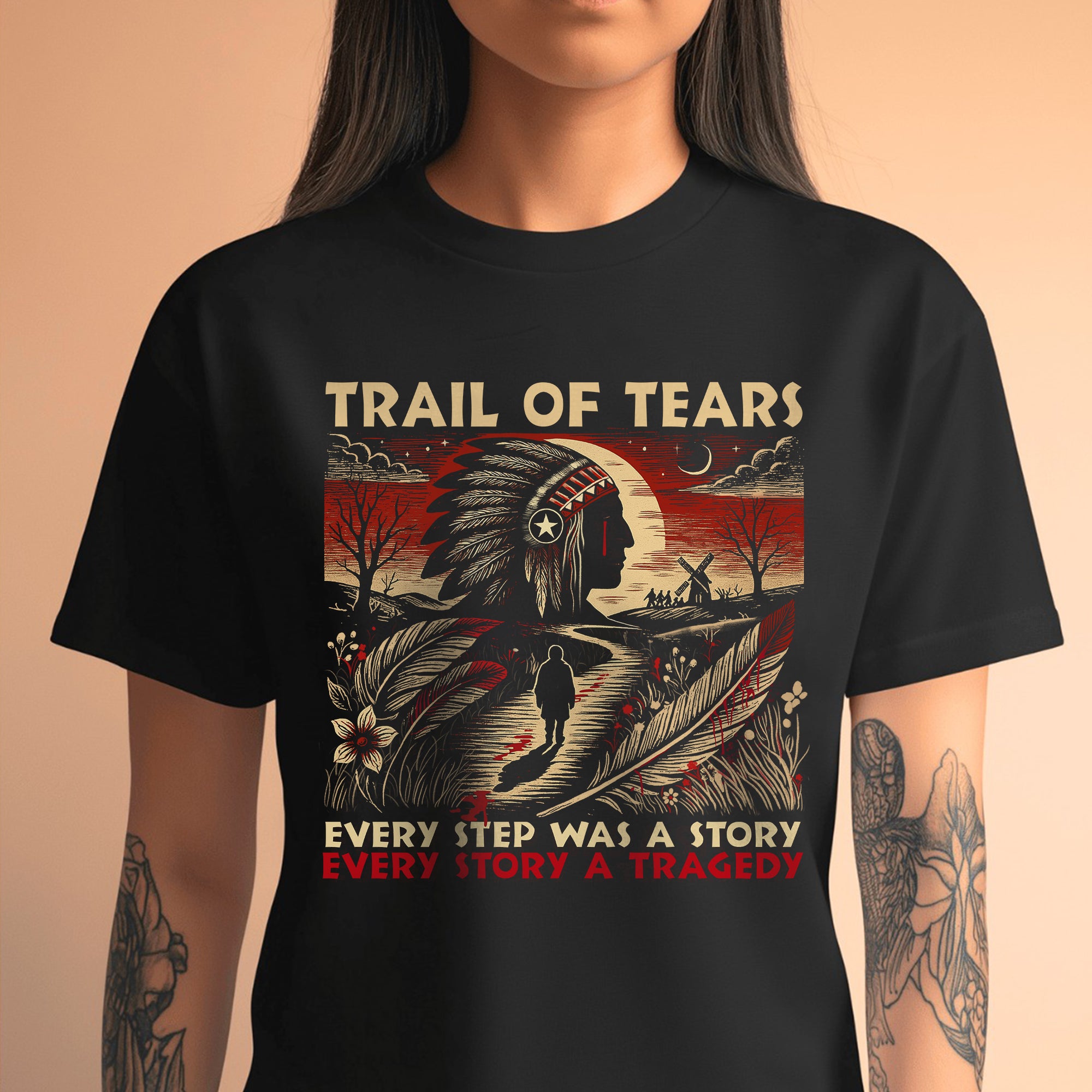 Trail of Tears T-Shirt – Powerful Native American Tribute - Unisex T-Shirt/T-Shirt V-Neck/Hoodie/Sweatshirt
