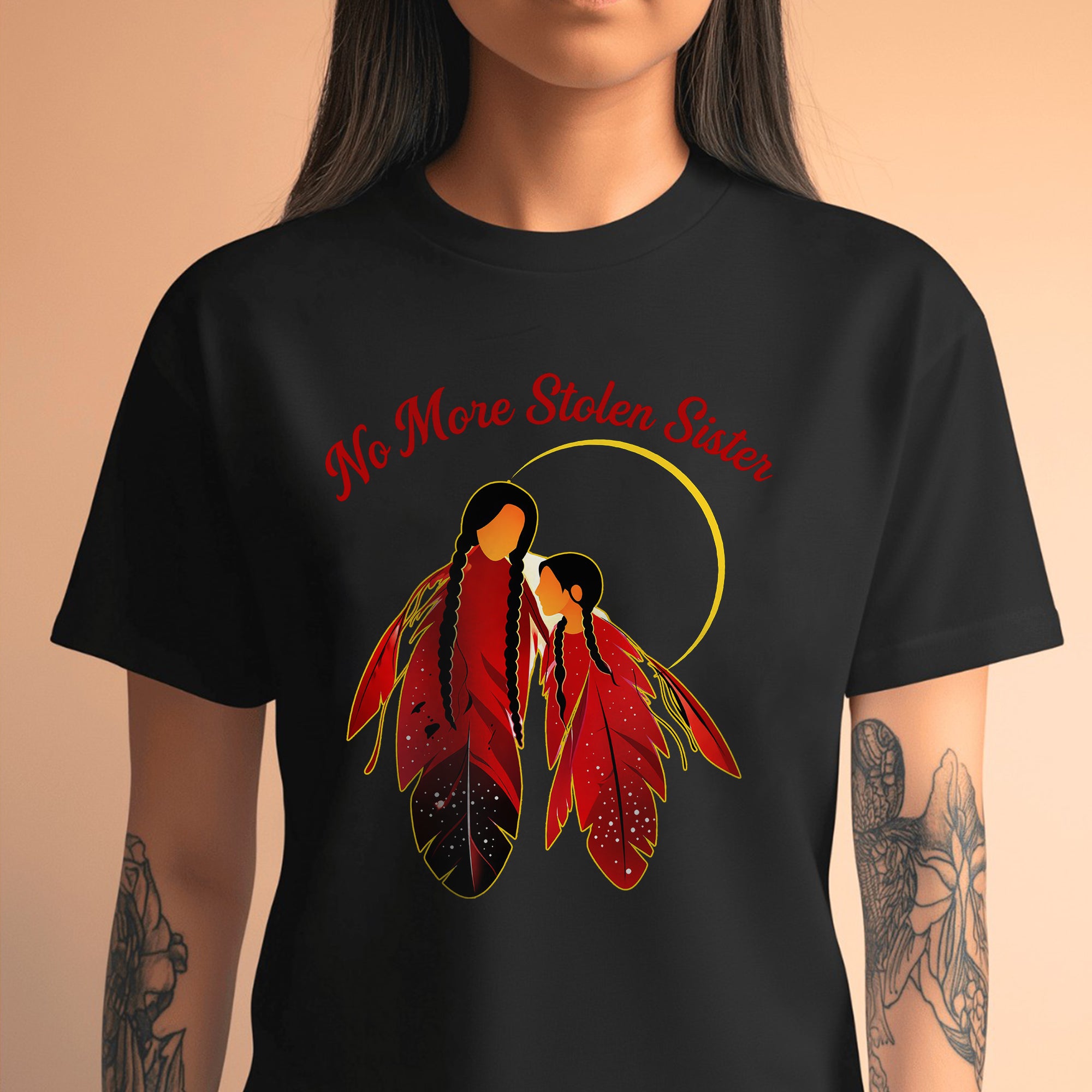 No More Stolen Sisters Red Feather Unisex T-shirt/T-shirt V-Neck/Hoodie/Sweatshirt