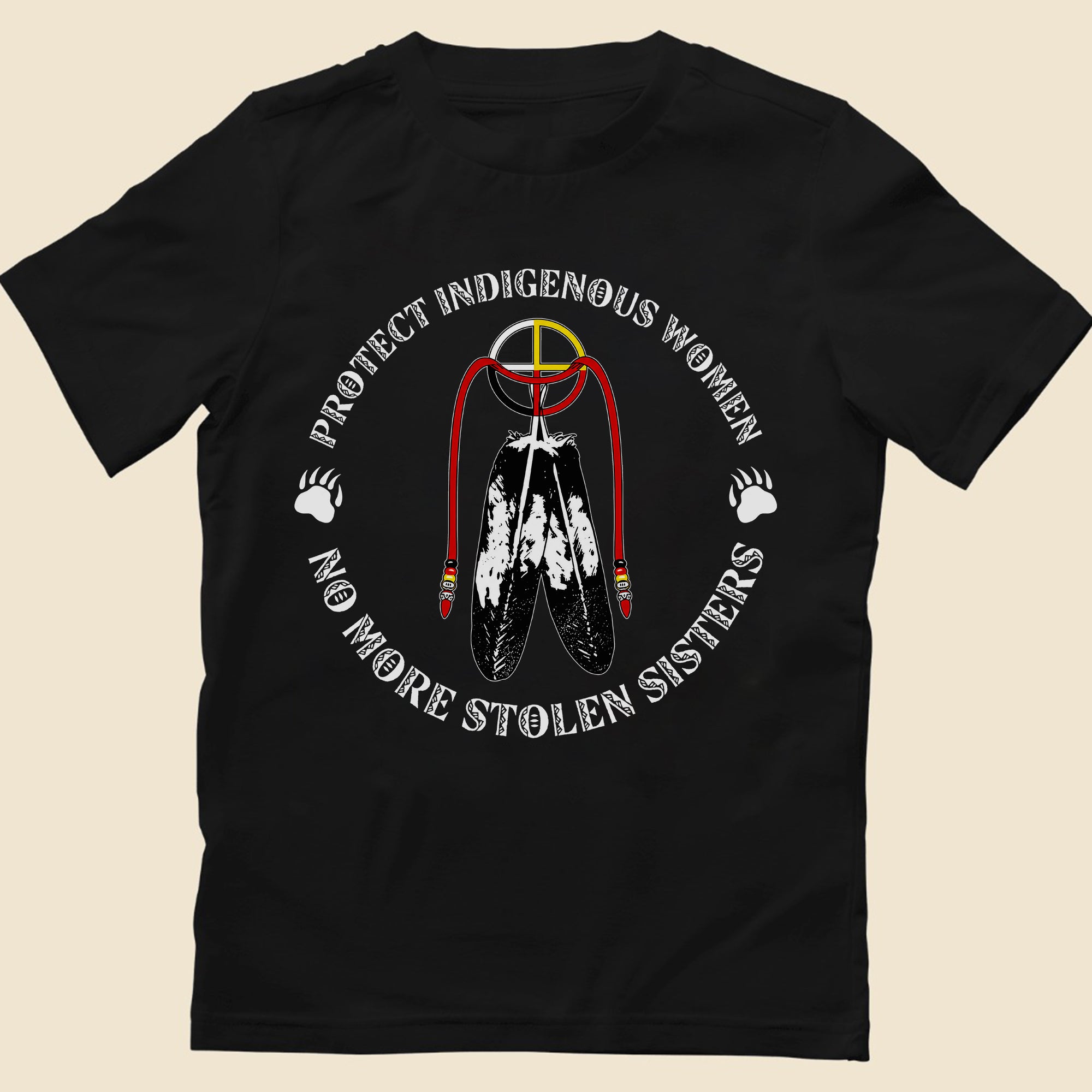 Sacred Feather MMIW - Protect Indigenous Women Medicine Wheel Unisex T-shirt/T-shirt V-Neck/Hoodie/Sweatshirt