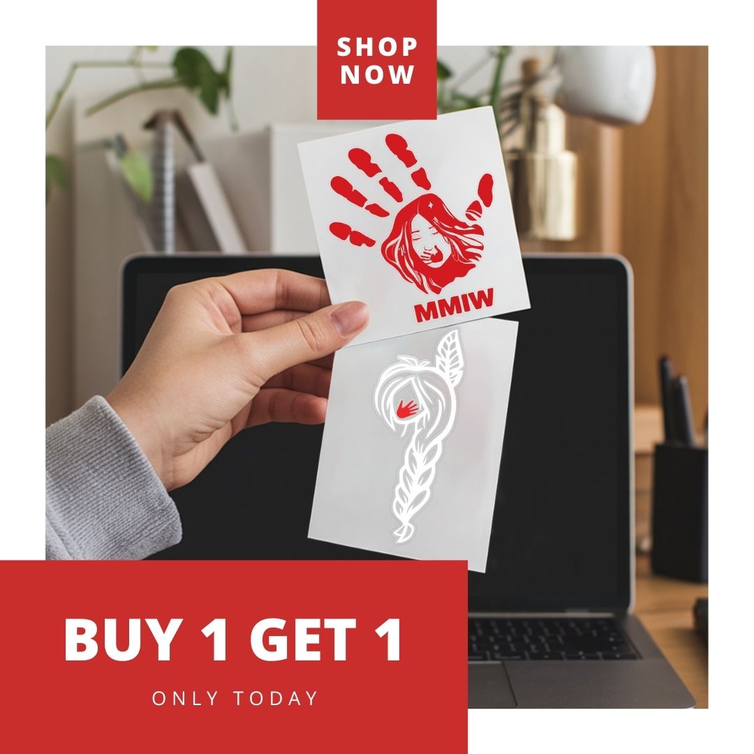 Buy 1 Decal, Get 1 Red Hand Decal Free - MMIW Awareness
