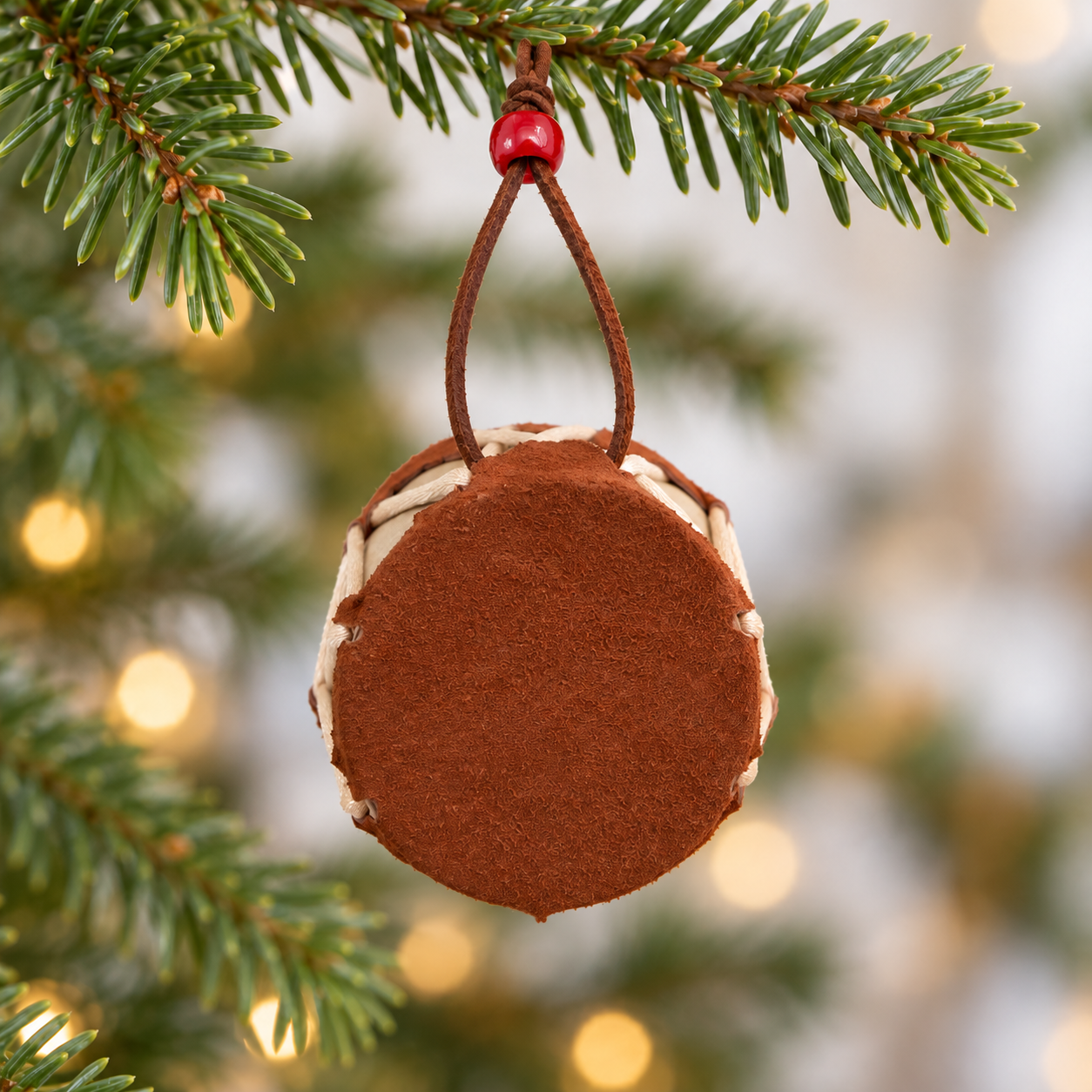 Native Leather Drum Christmas Ornament Decorative