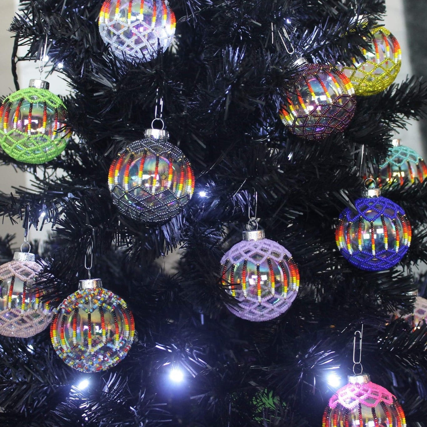 Snow White Beaded Ornament Handcrafted Holiday Decor Gift