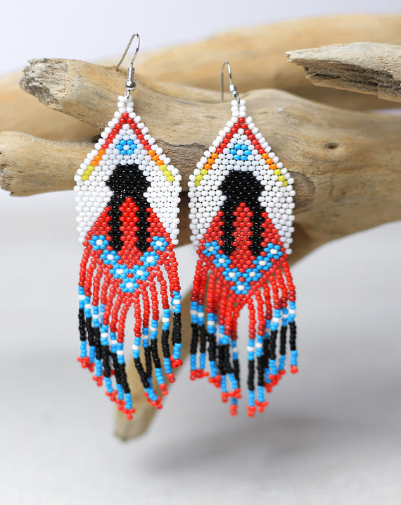 SALE 50% OFF - Indigenous Women Pattern Beaded Handmade Earrings For Women