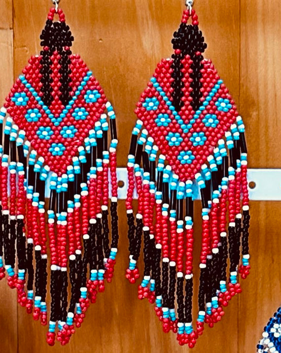 SALE 50% OFF - Indigenous Women Pattern Beaded Handmade Earrings For Women