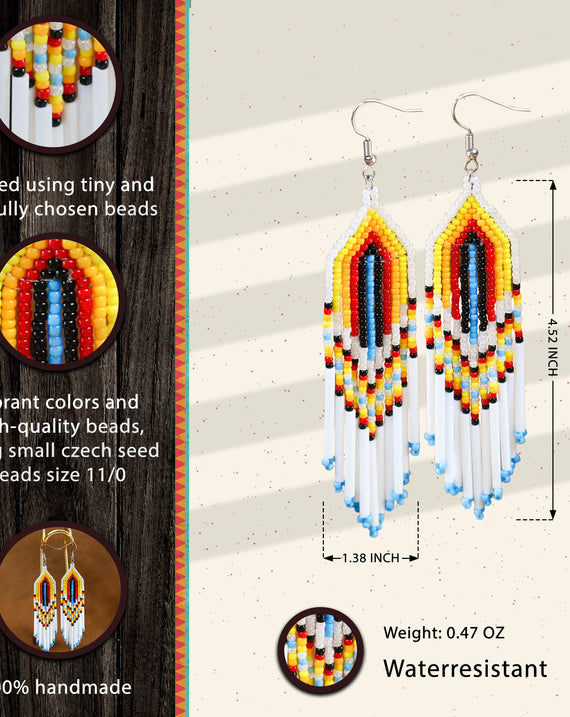 Sunrise Glow Beaded Earrings