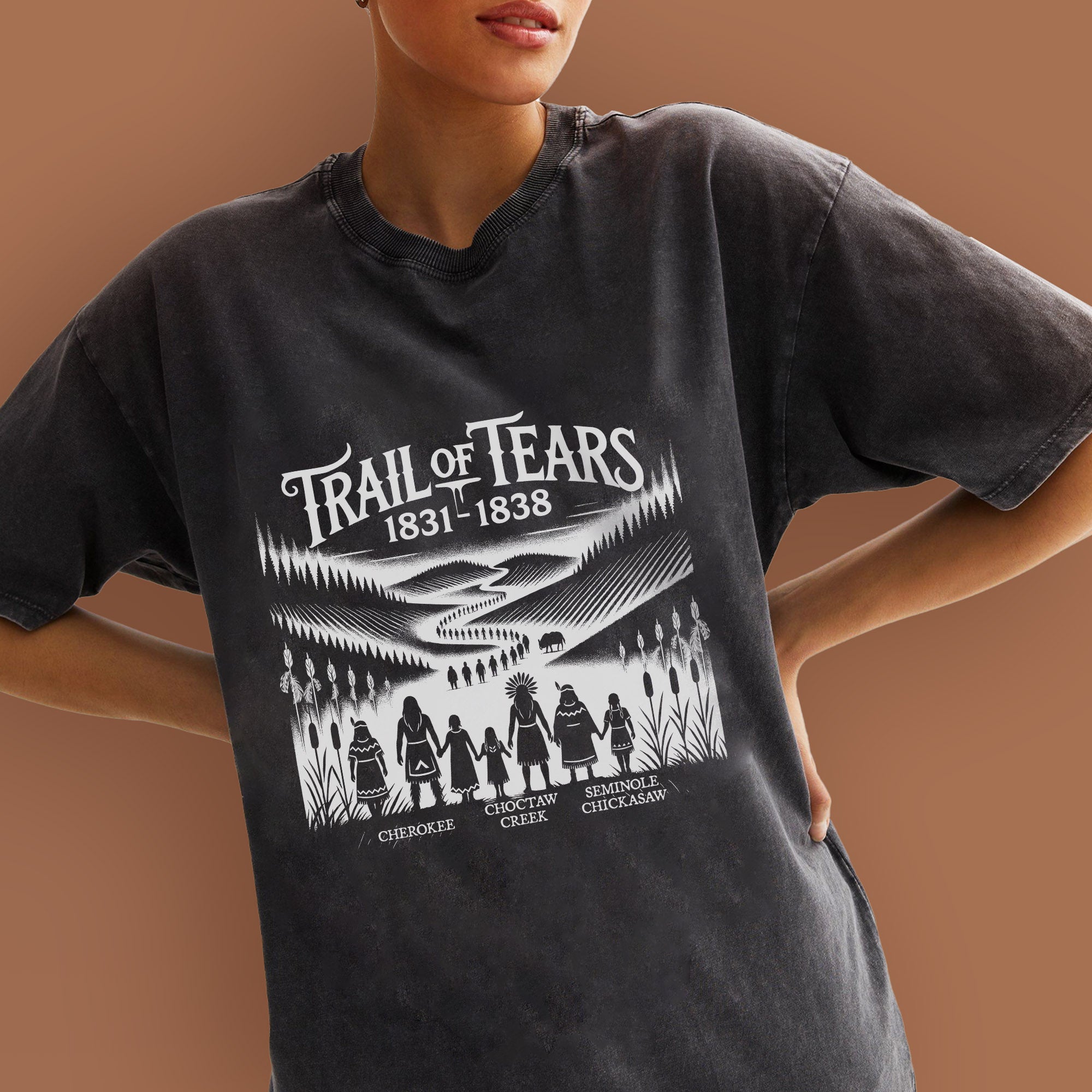 Native Spirit Trail of Tears 1831-1838 Unisex Mineral Washed T-Shirt