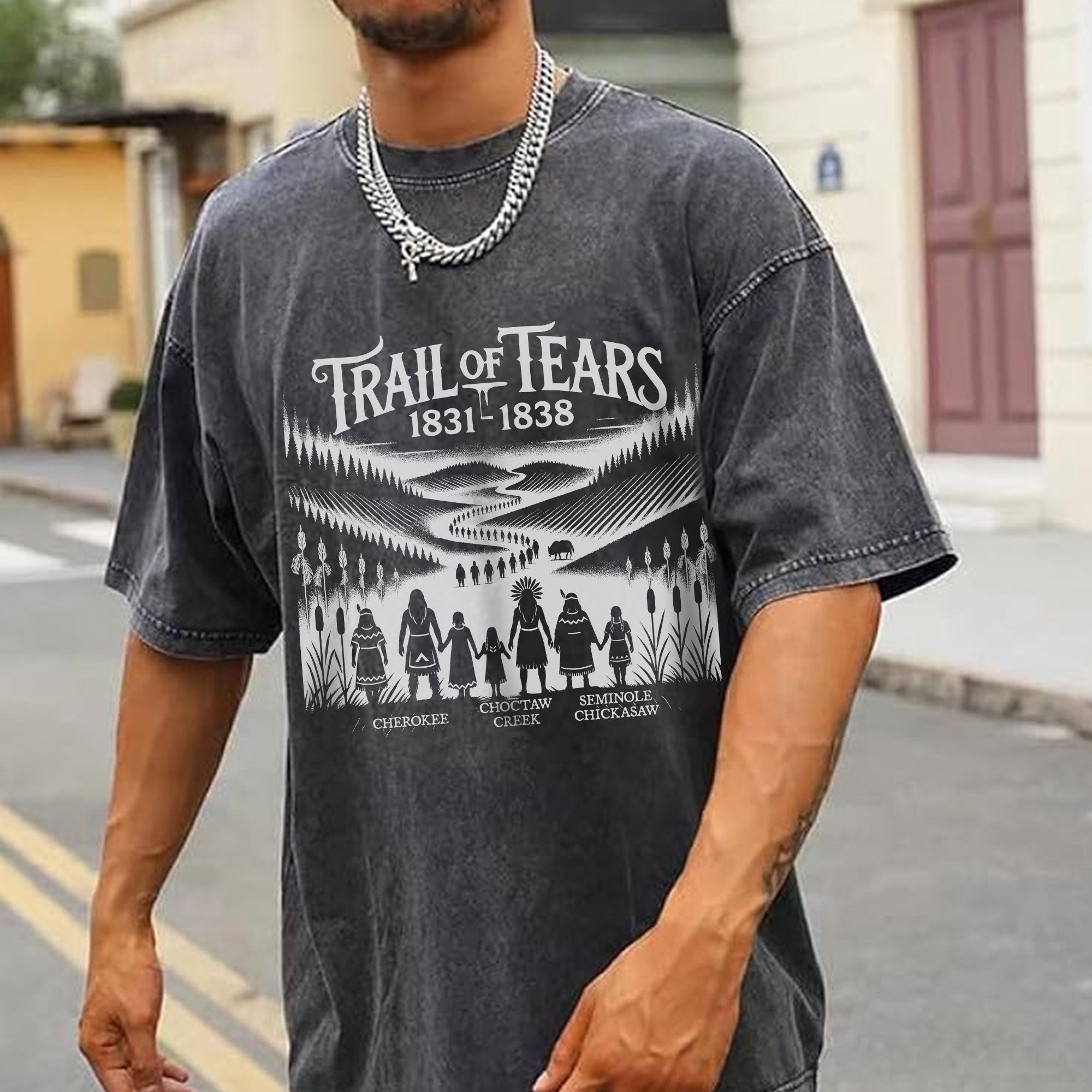 Native Spirit Trail of Tears 1831-1838 Unisex Mineral Washed T-Shirt