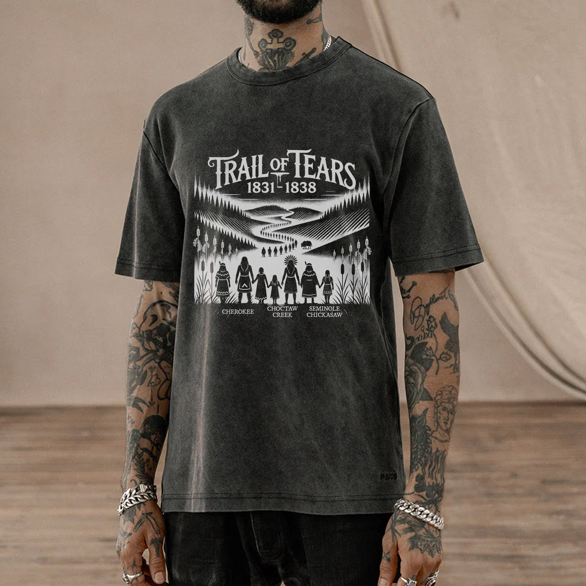 Native Spirit Trail of Tears 1831-1838 Unisex Mineral Washed T-Shirt