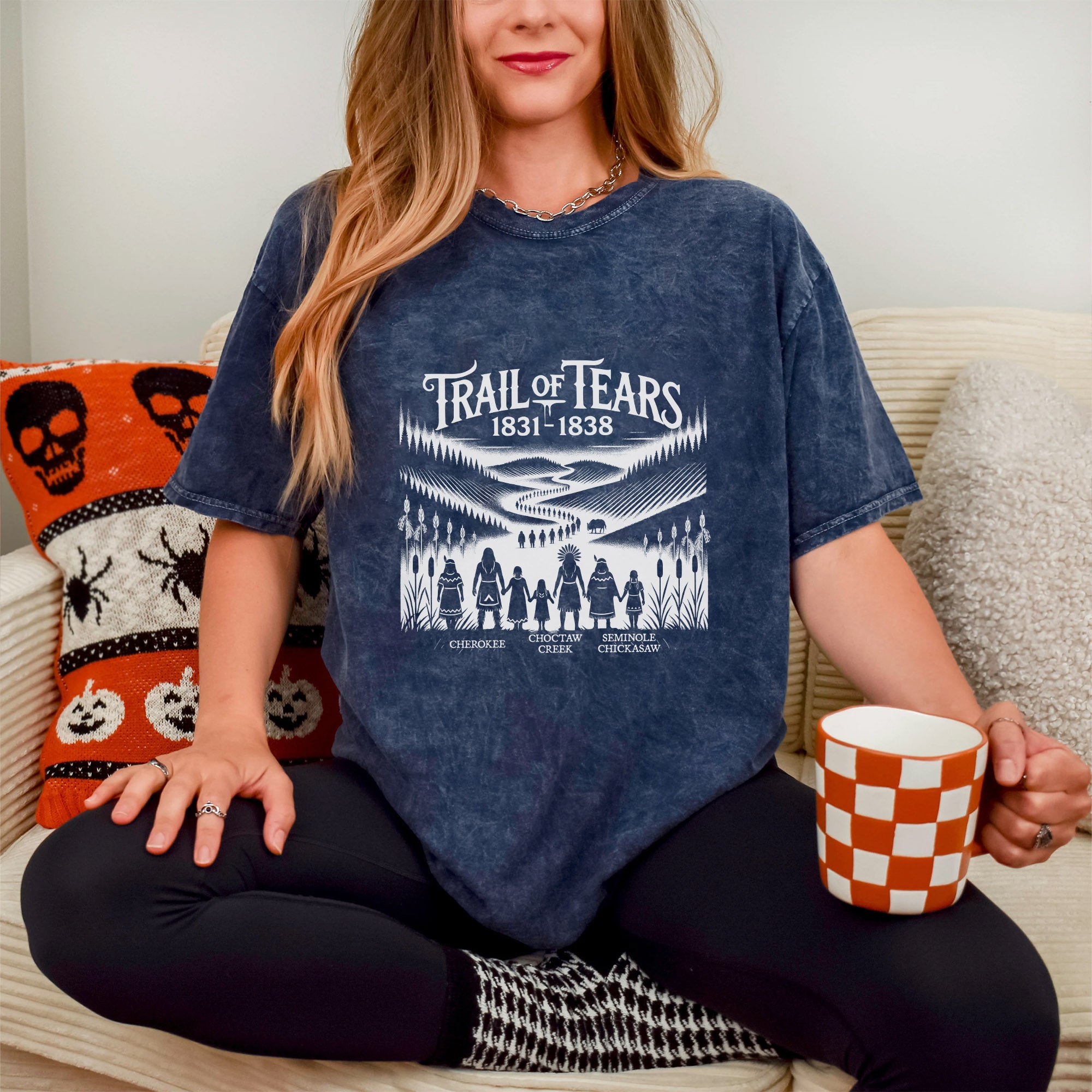 Native Spirit Trail of Tears 1831-1838 Unisex Mineral Washed T-Shirt