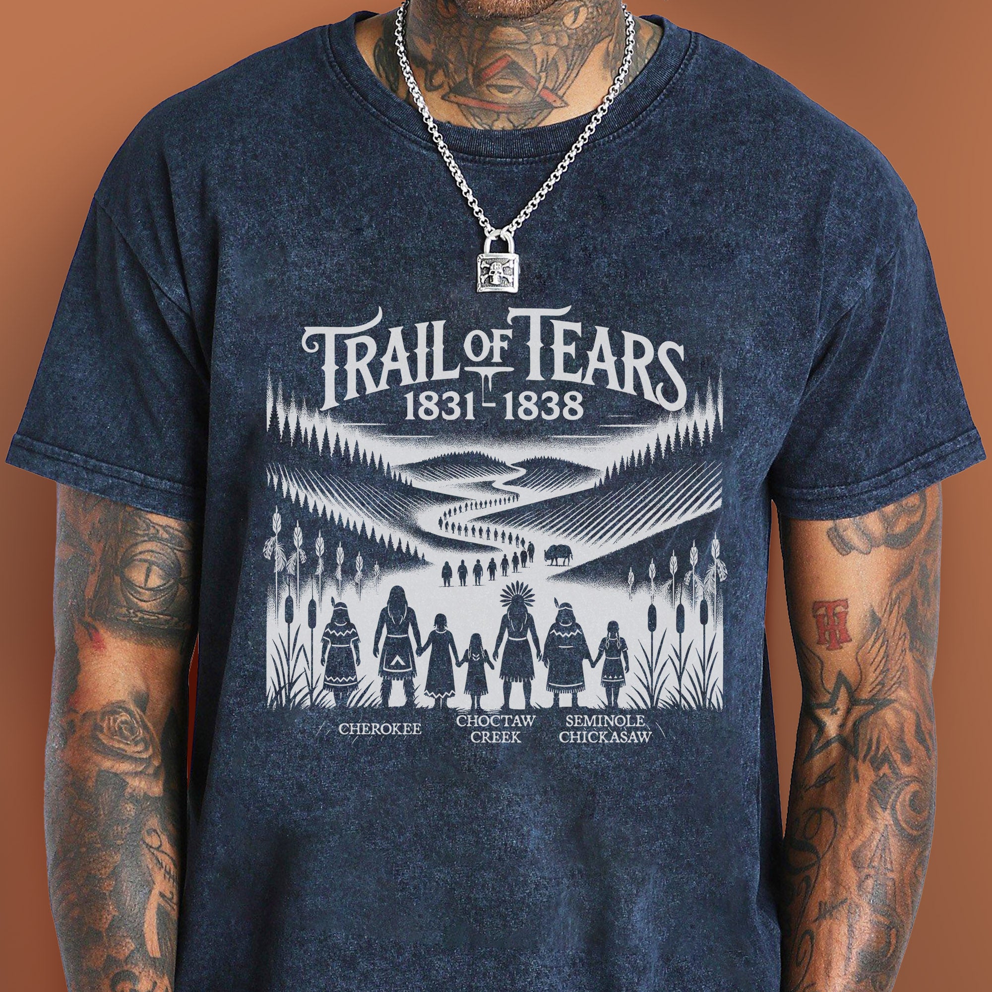 Native Spirit Trail of Tears 1831-1838 Unisex Mineral Washed T-Shirt