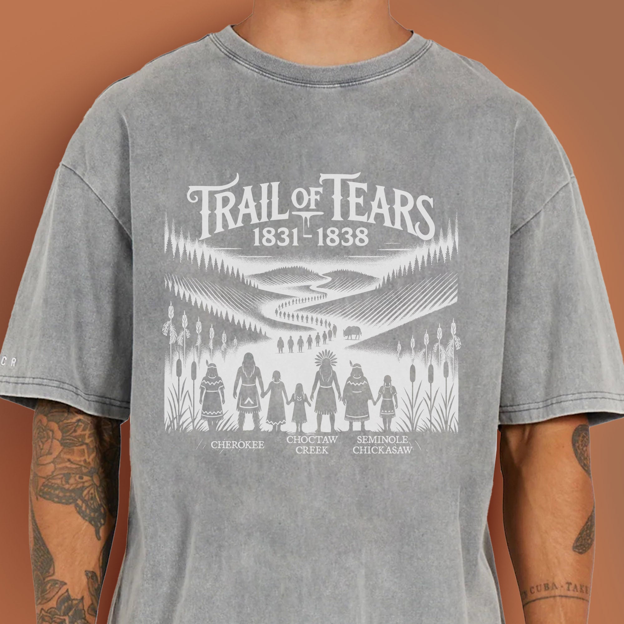 Native Spirit Trail of Tears 1831-1838 Unisex Mineral Washed T-Shirt