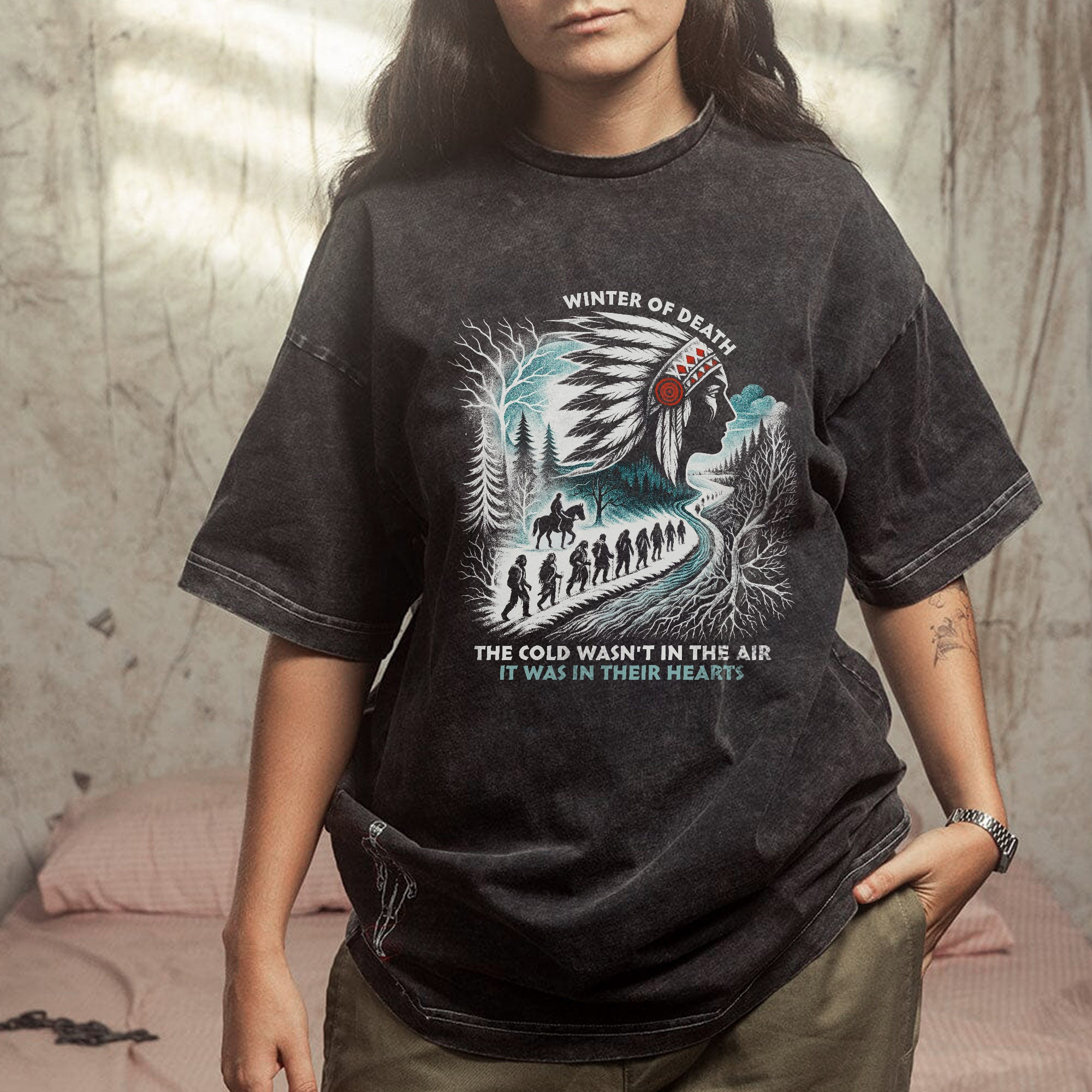 Winter of Death – Native Spirit Unisex Mineral Washed T-Shirt