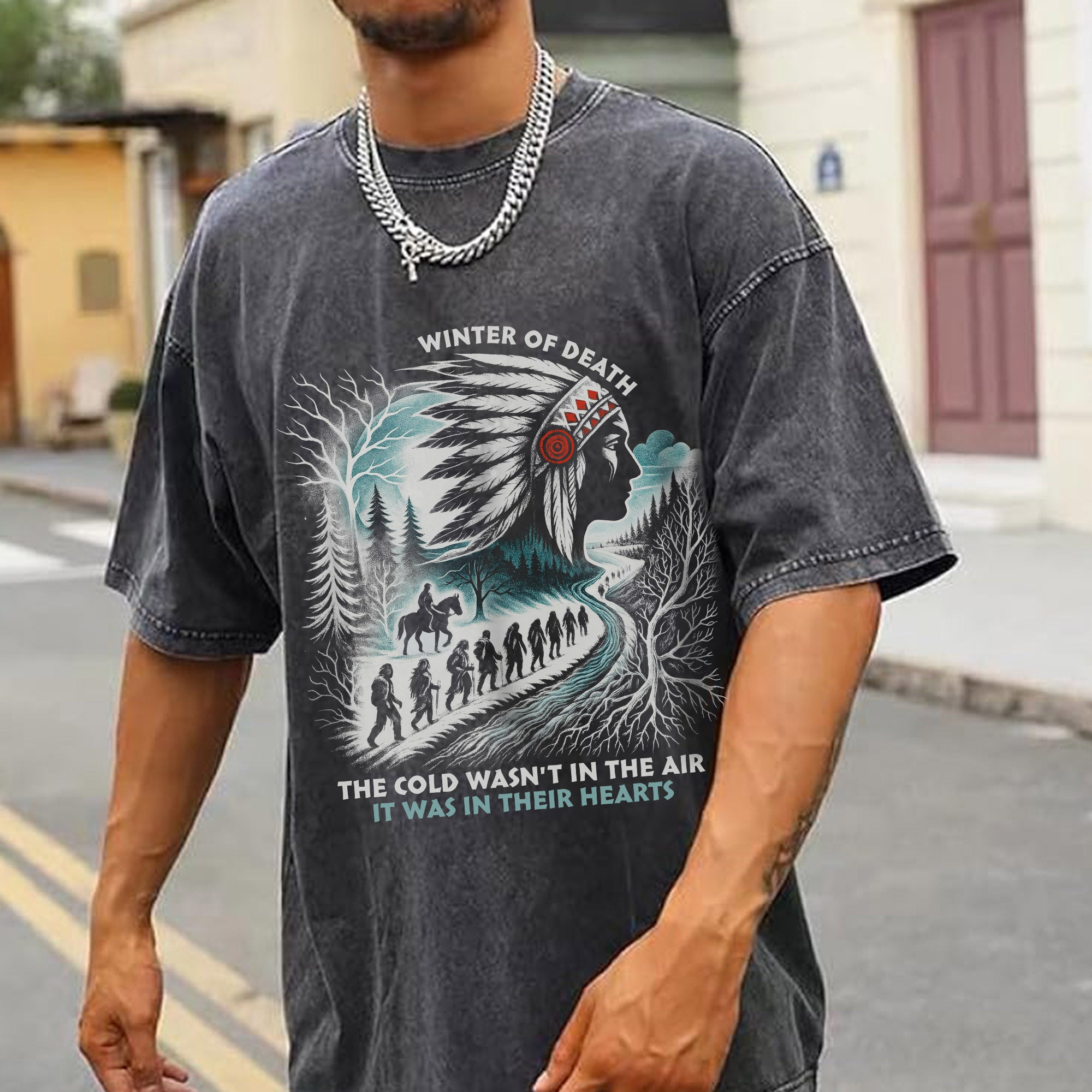Winter of Death – Native Spirit Unisex Mineral Washed T-Shirt