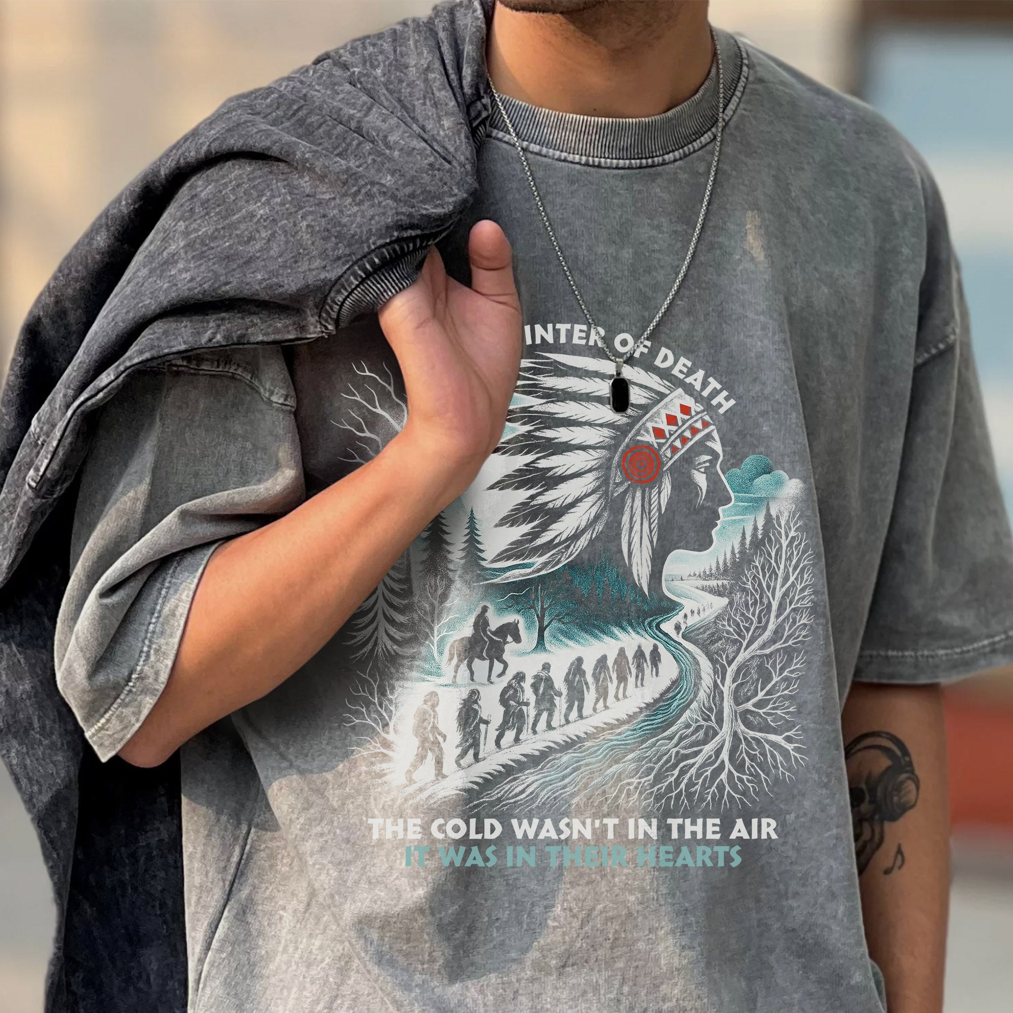 Winter of Death – Native Spirit Unisex Mineral Washed T-Shirt