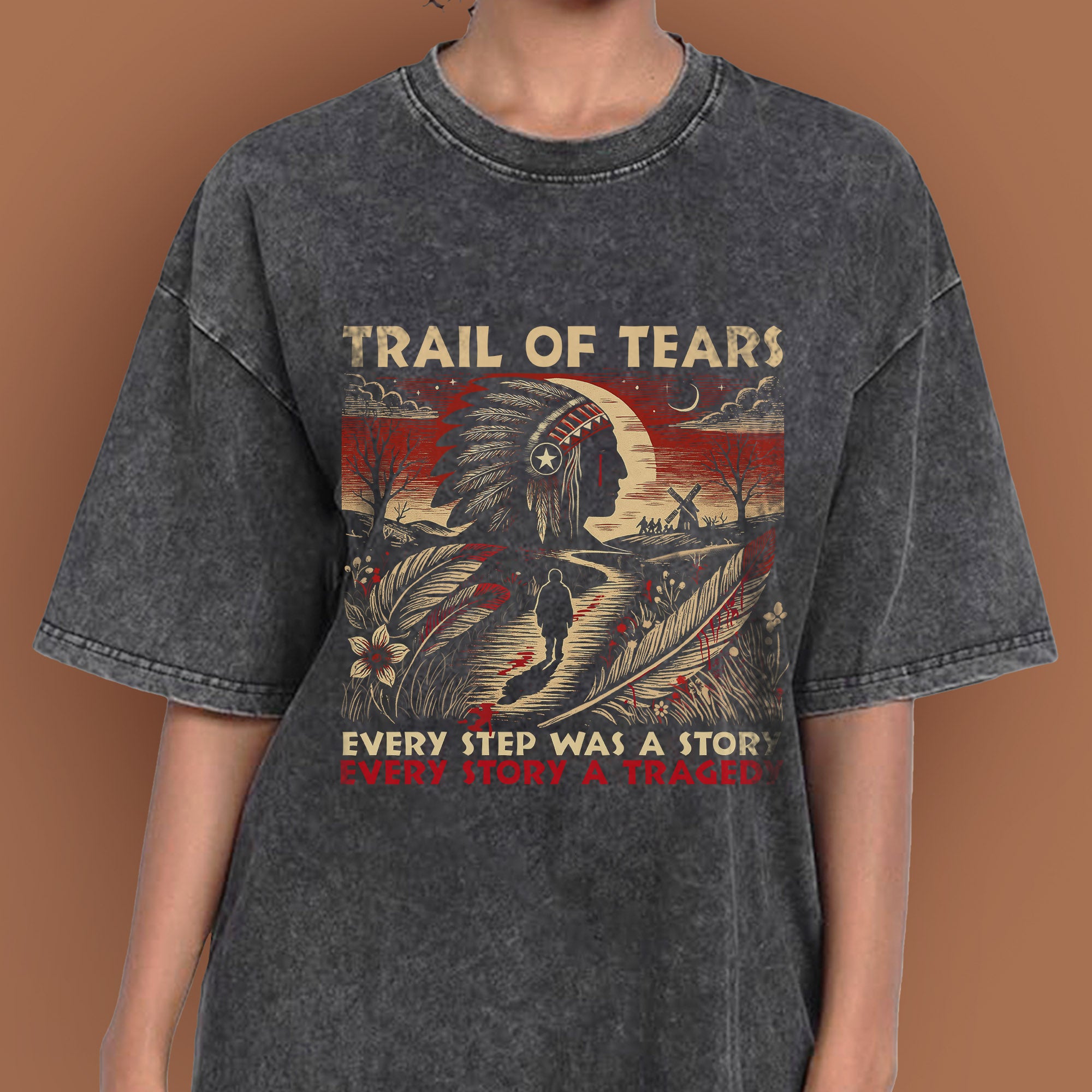 Trail of Tears T-Shirt – Powerful Native American Tribute Unisex Mineral Washed T-Shirt