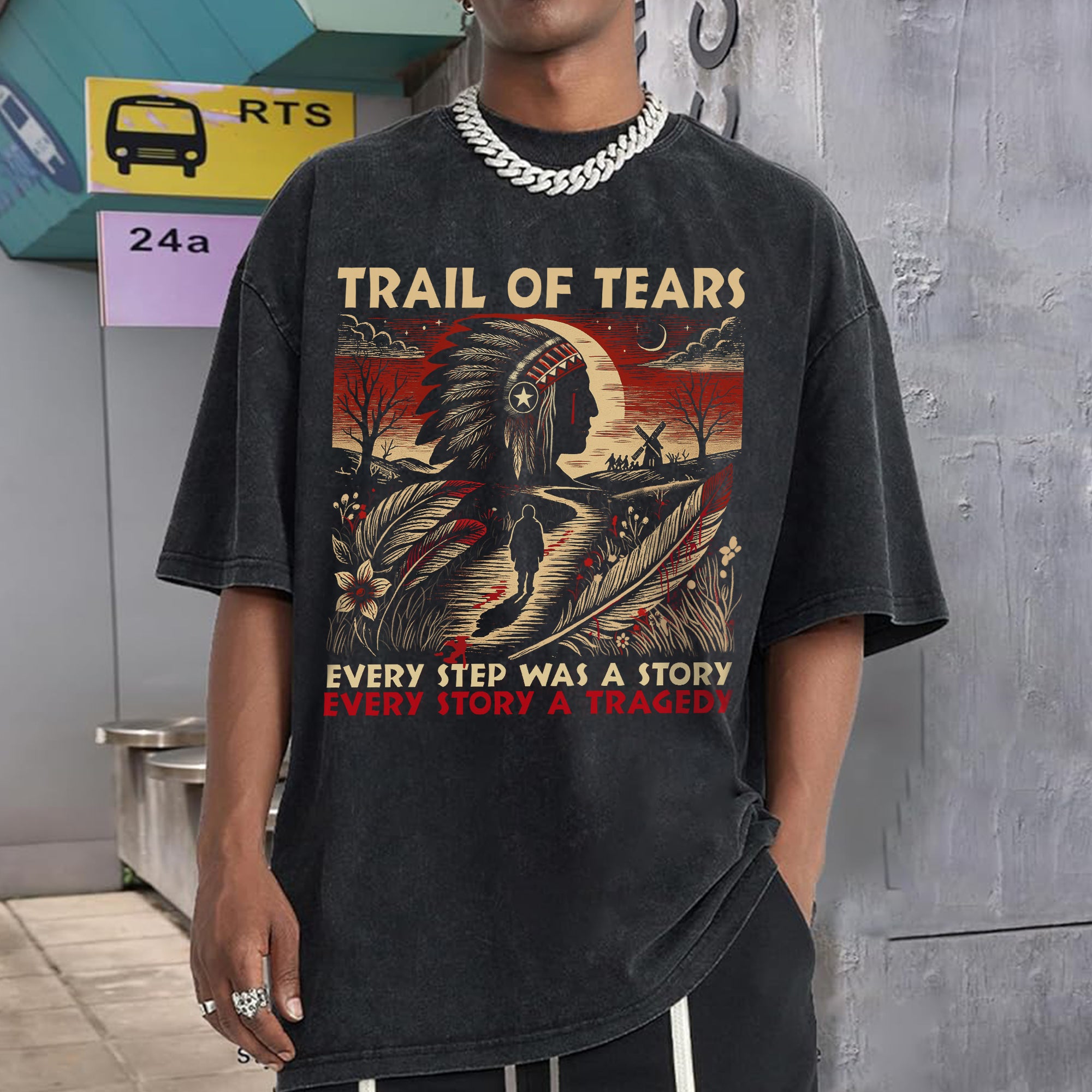 Trail of Tears T-Shirt – Powerful Native American Tribute Unisex Mineral Washed T-Shirt