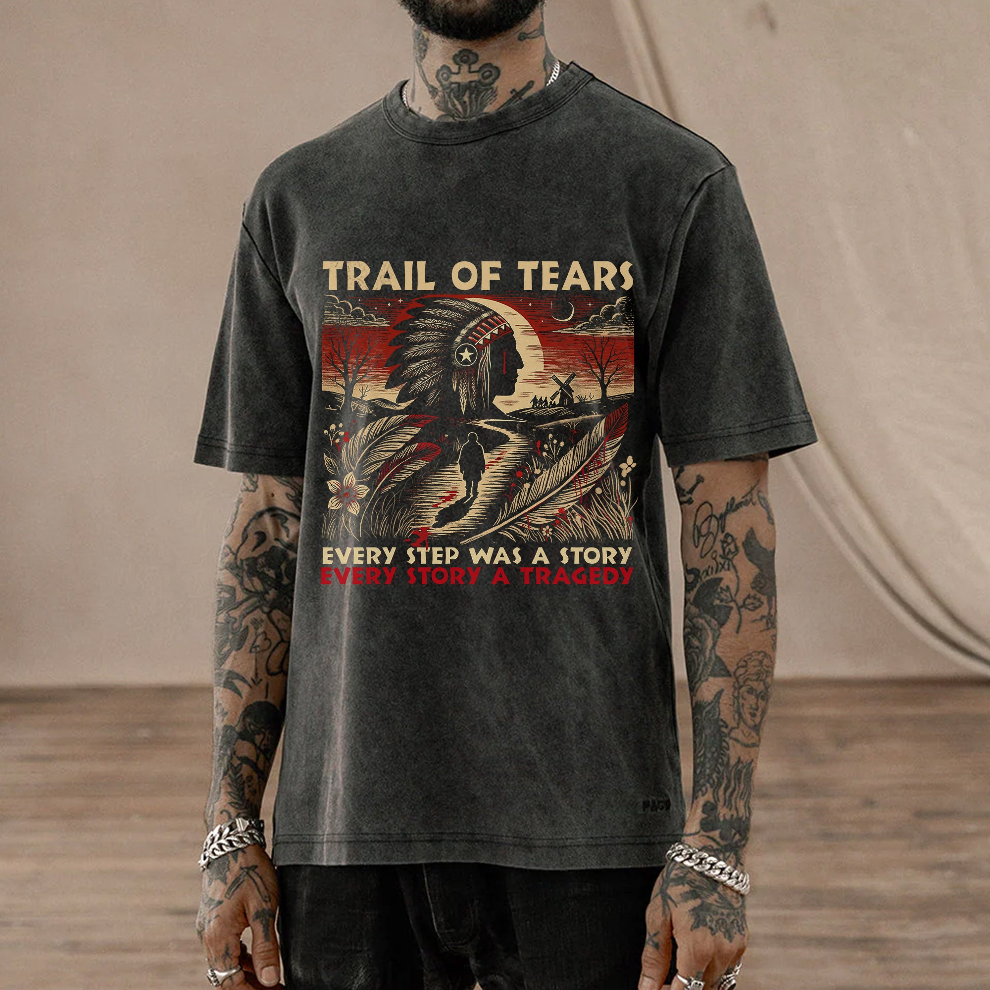 Trail of Tears T-Shirt – Powerful Native American Tribute Unisex Mineral Washed T-Shirt