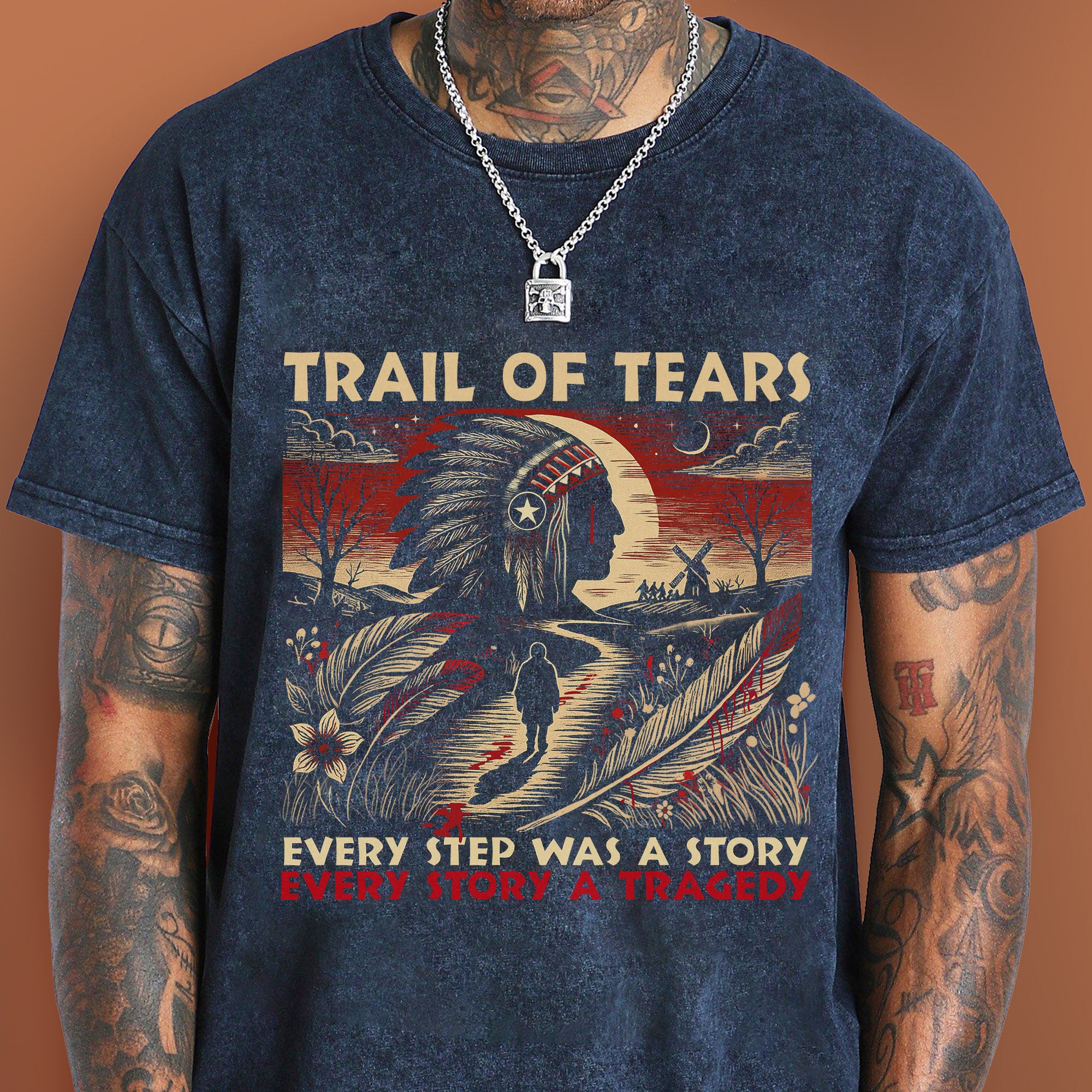 Trail of Tears T-Shirt – Powerful Native American Tribute Unisex Mineral Washed T-Shirt