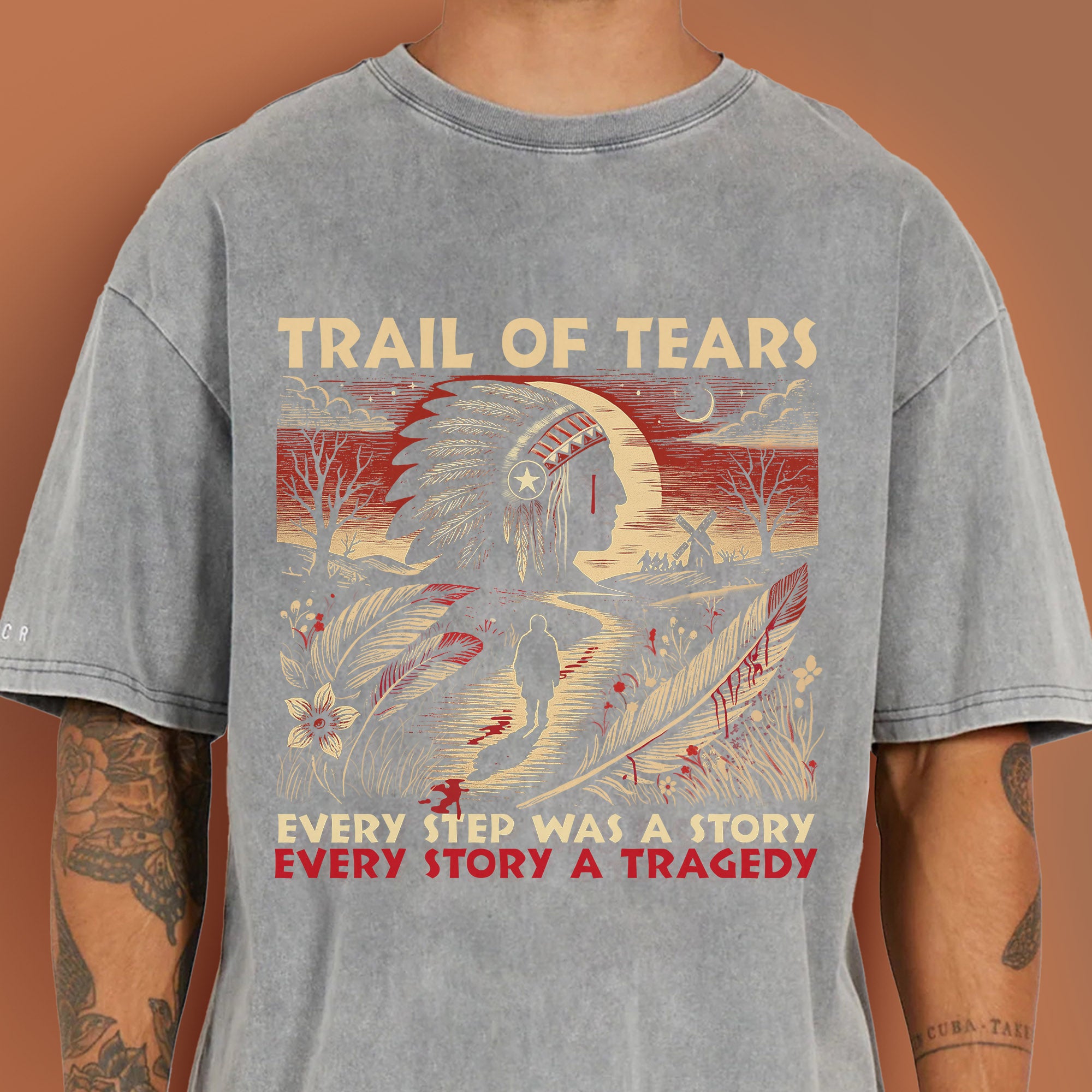 Trail of Tears T-Shirt – Powerful Native American Tribute Unisex Mineral Washed T-Shirt