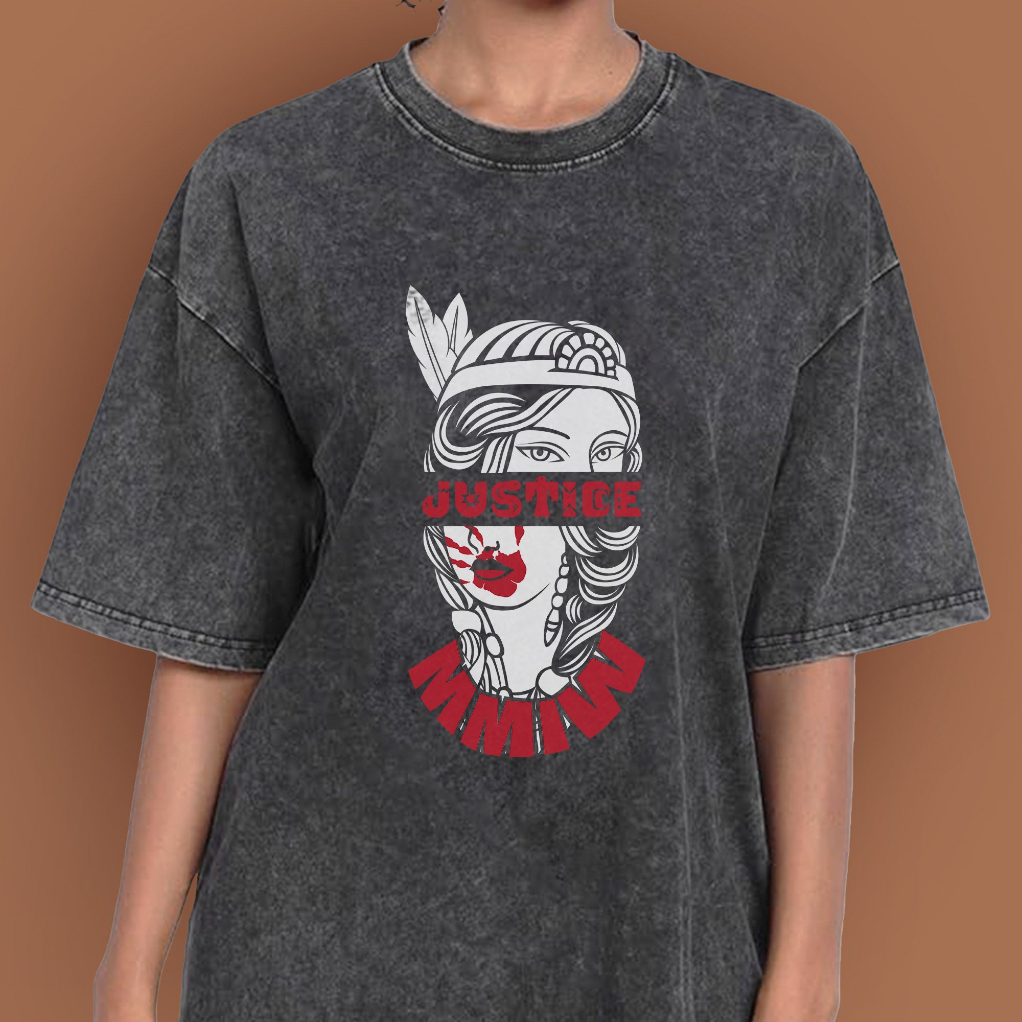 Justice For MMIW Native American Awareness – MMIW Unisex Mineral Washed T-Shirt